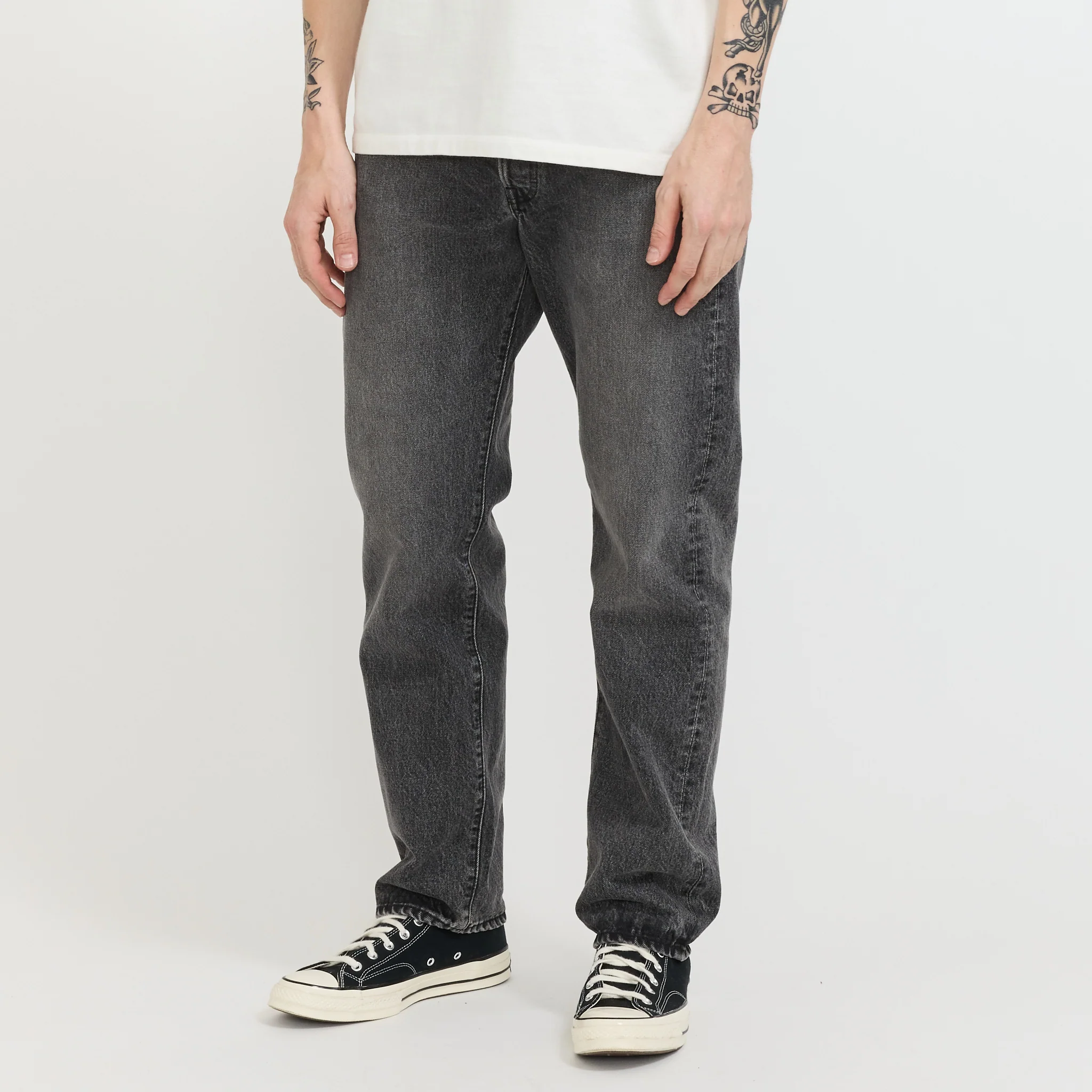 105 90's Black Denim Stone Wash