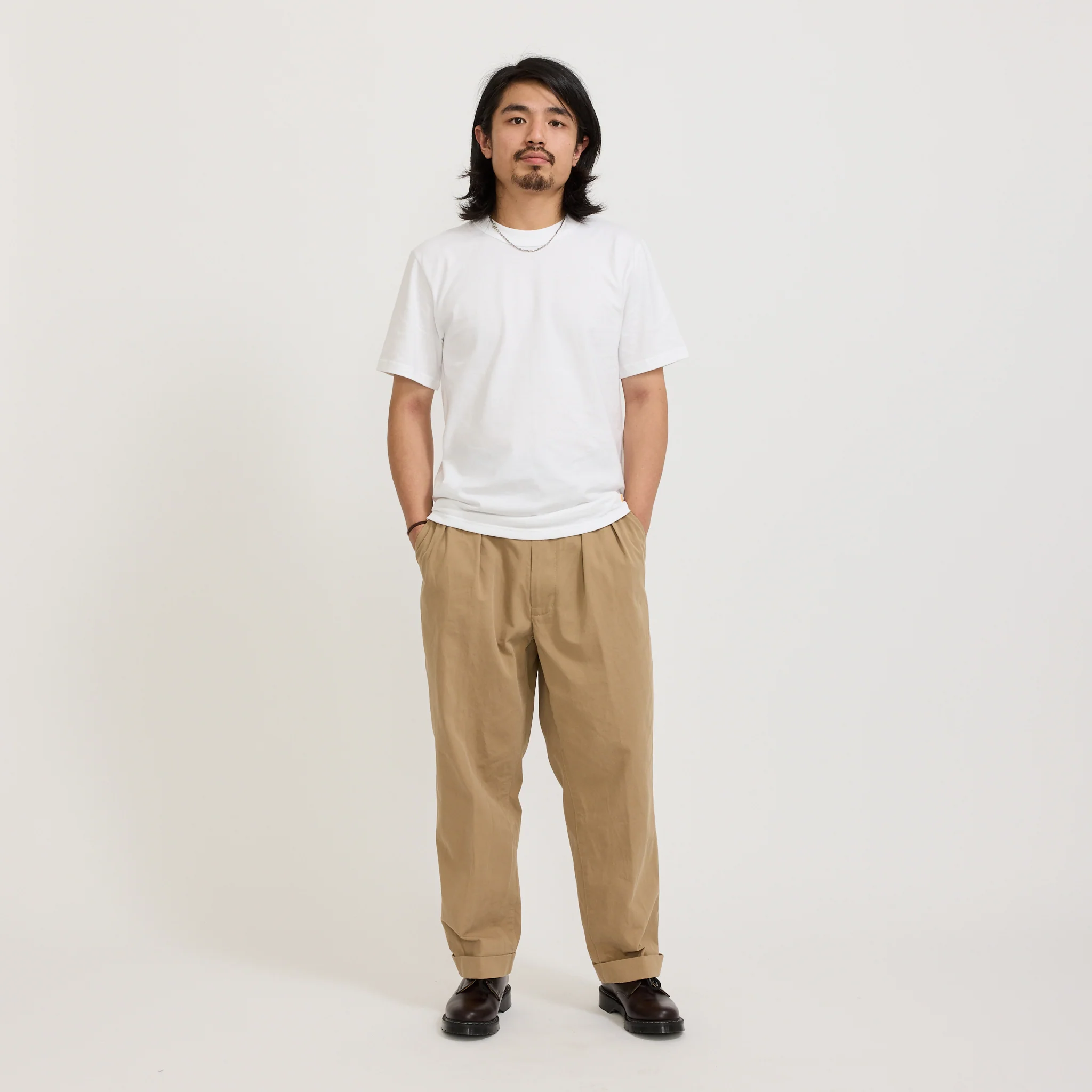 2 Pleats Trousers Twill Khaki - Image 5