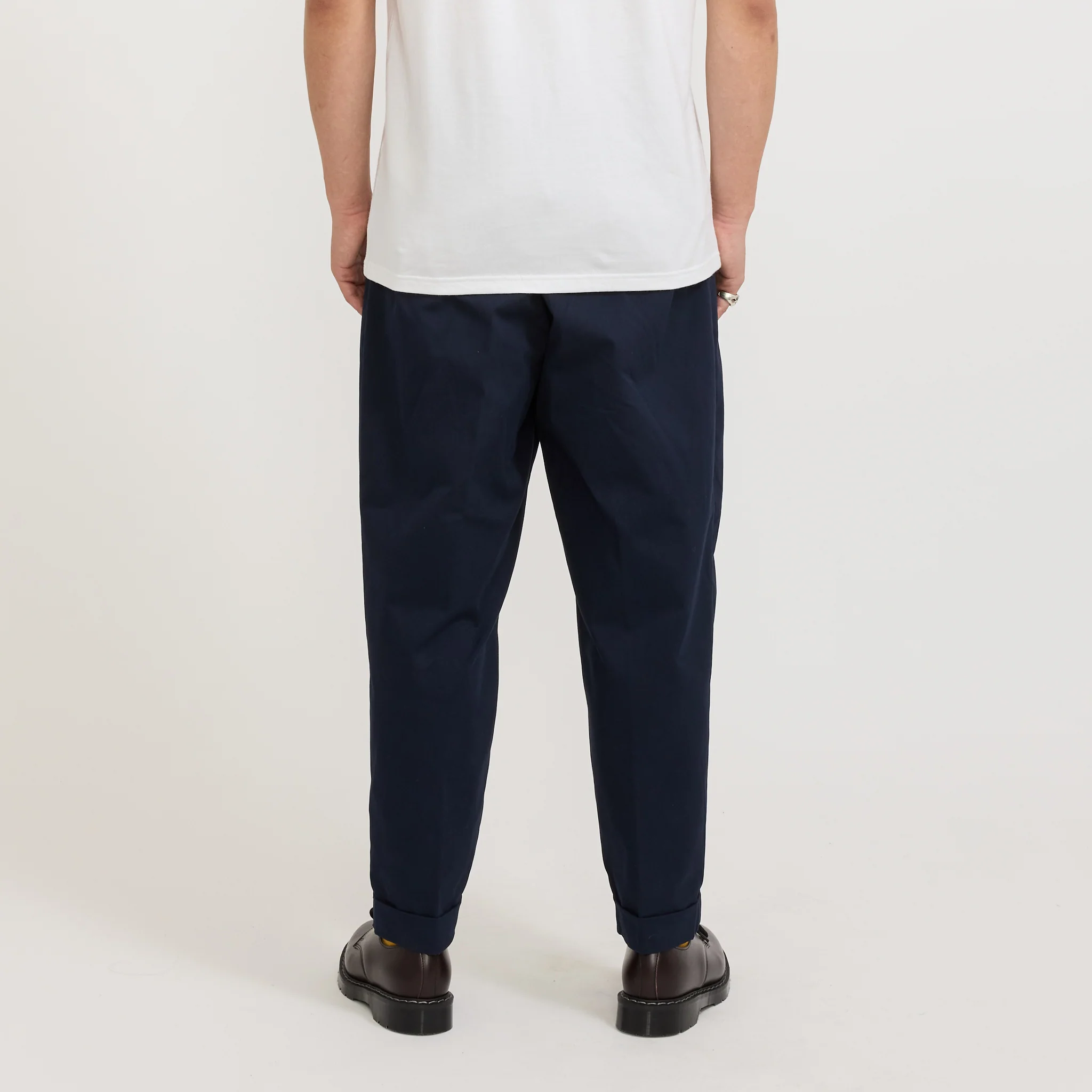 2 Pleats Twill Pant Navy - Image 4