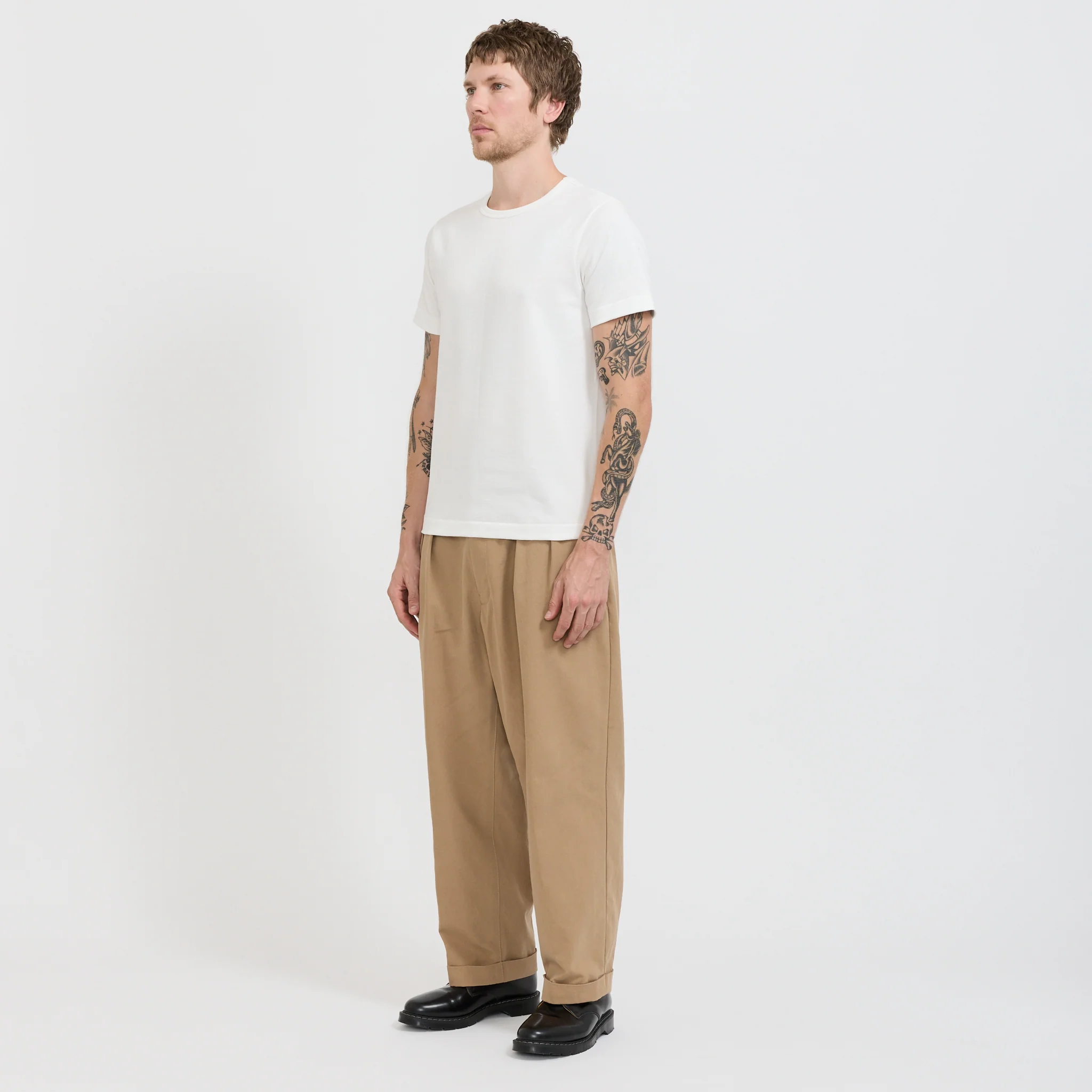 215 Loopwheeled Classic Fit T-Shirt White - Image 2
