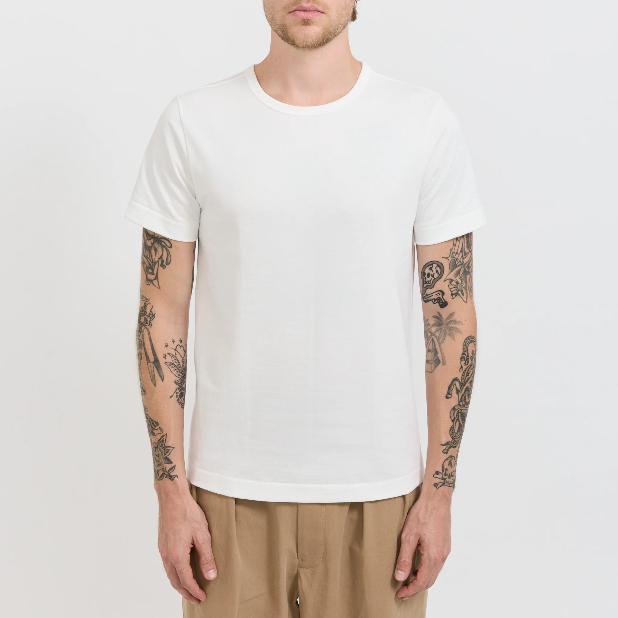 215 Loopwheeled Classic Fit T-Shirt White - Image 5