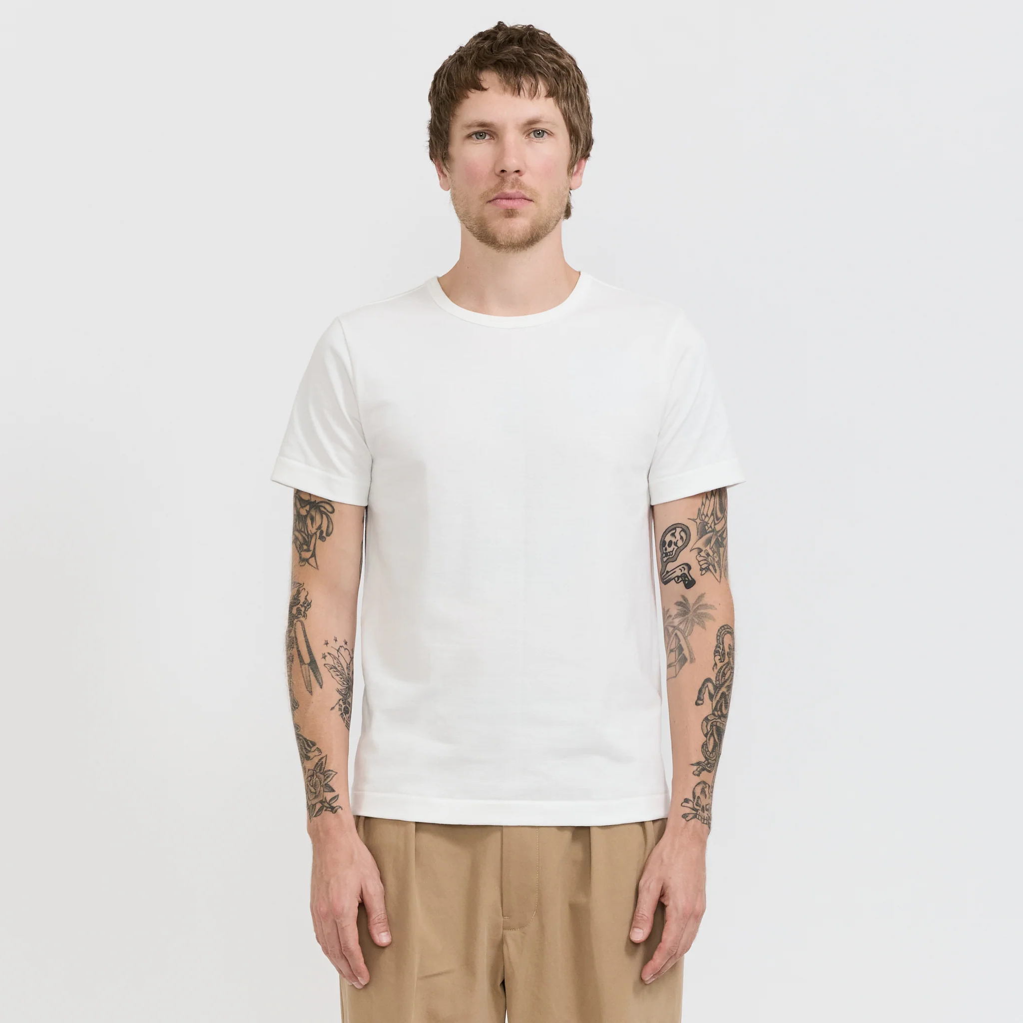 215 Loopwheeled Classic Fit T-Shirt White - Image 6