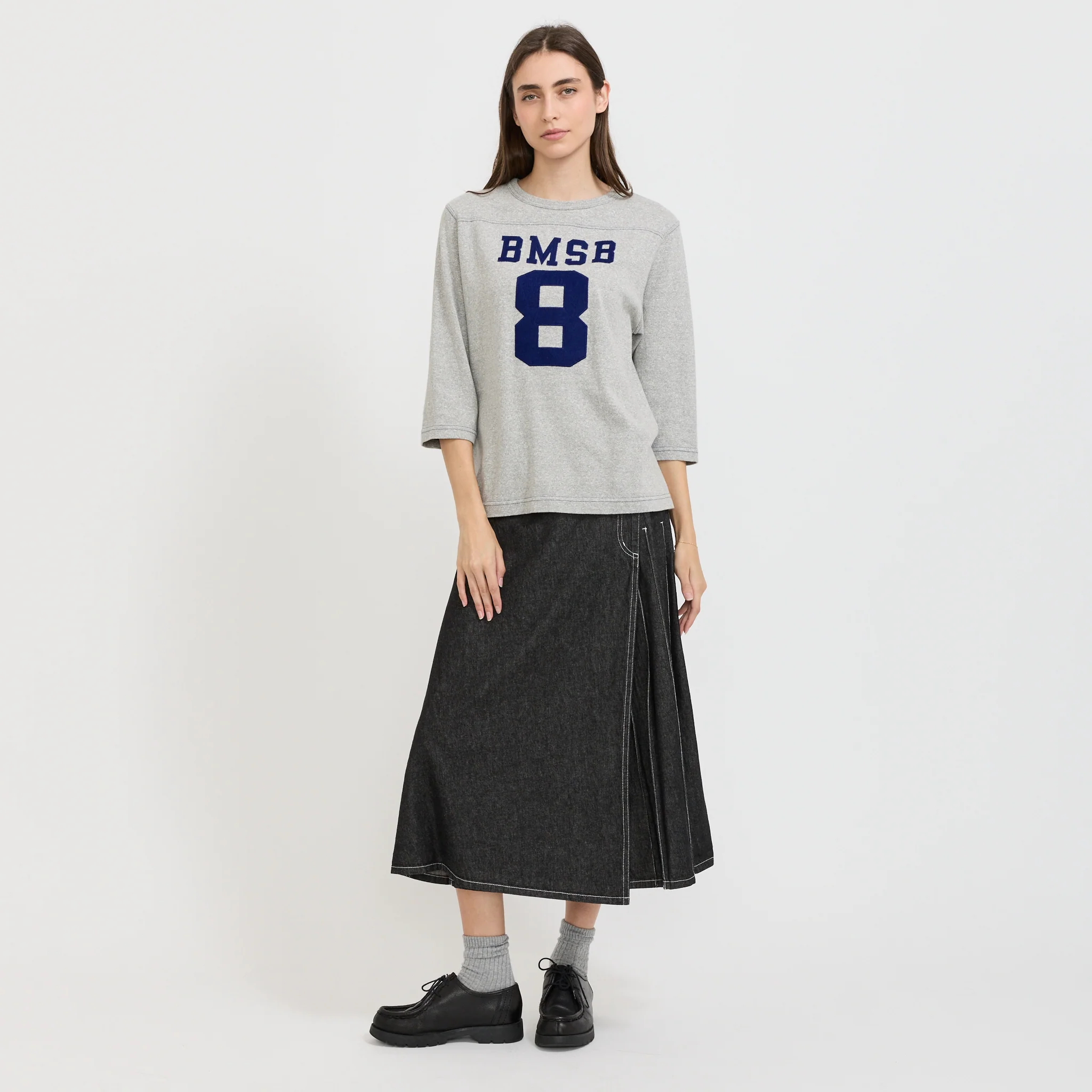 3/4 Sleeve Football Tee Grey - Image 2