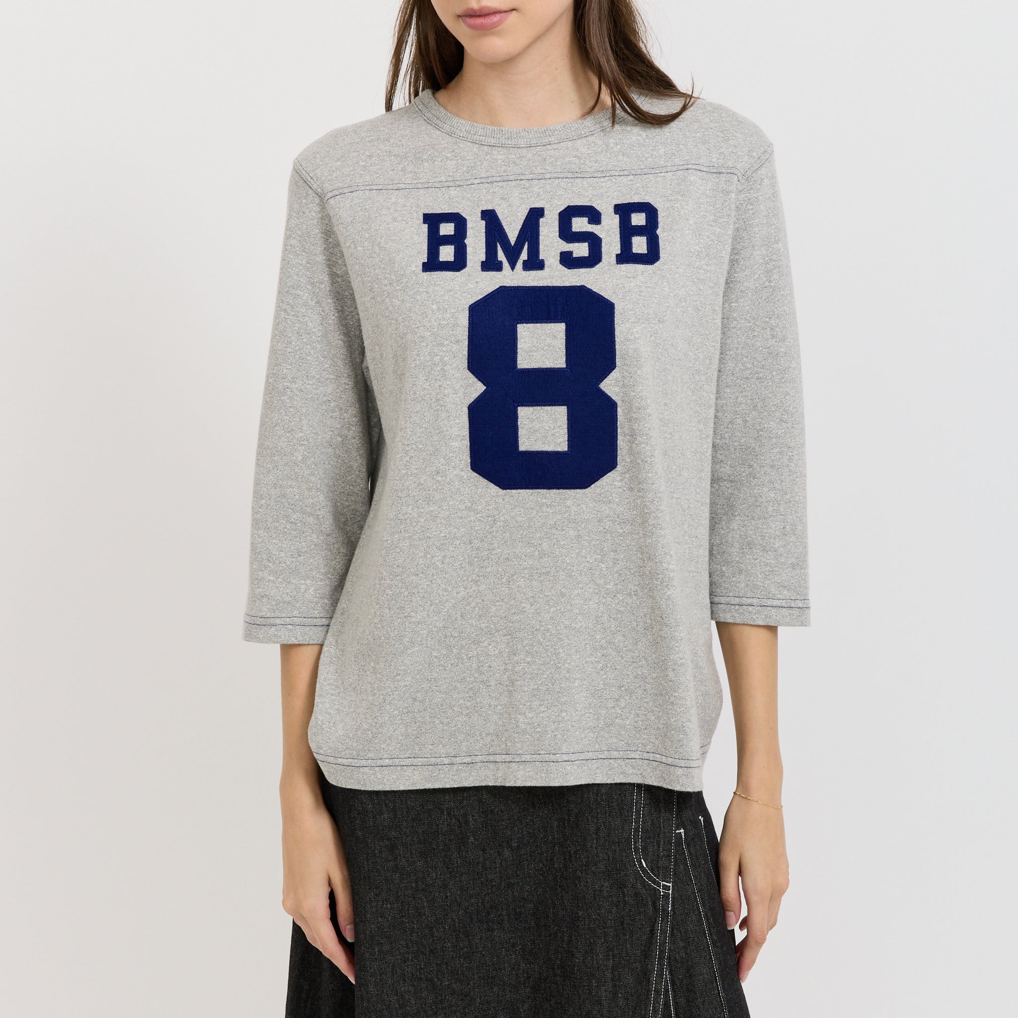 3/4 Sleeve Football Tee Grey - Image 5