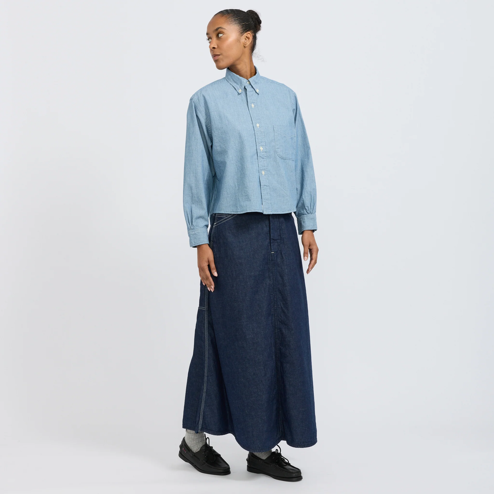 30's Painter Long Denim Skirt One Wash - Image 3