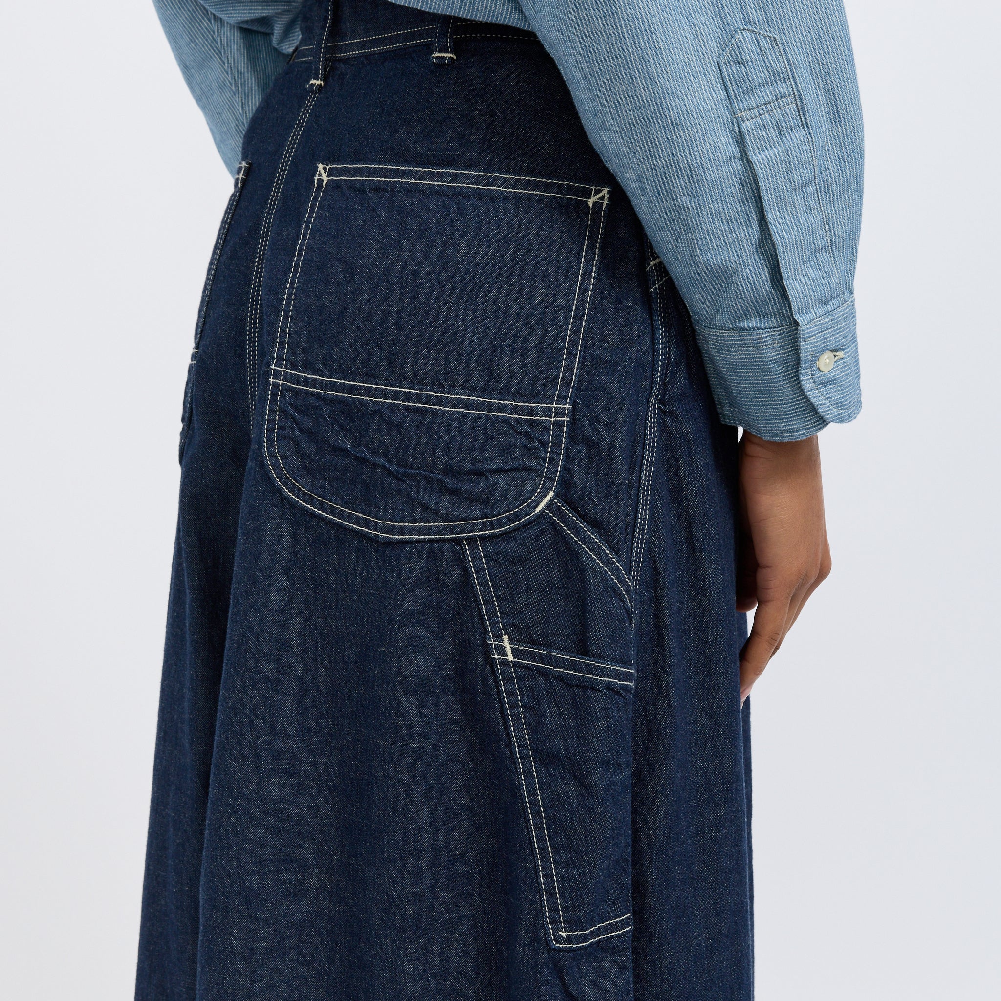 30's Painter Long Denim Skirt One Wash - Image 7