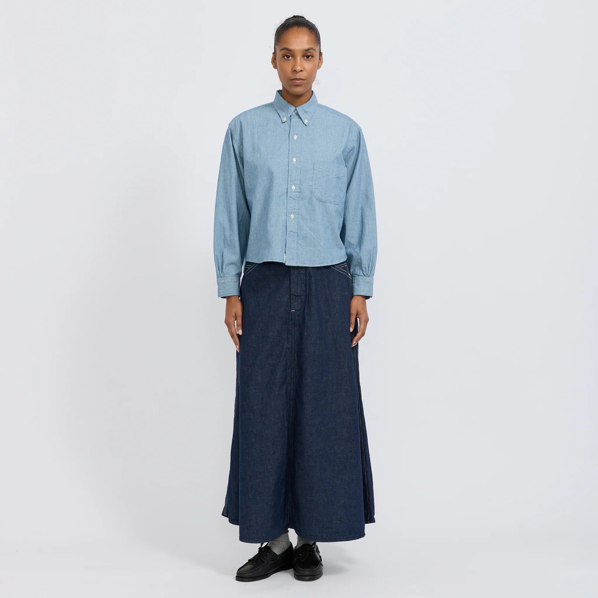 30's Painter Long Denim Skirt One Wash - Image 9