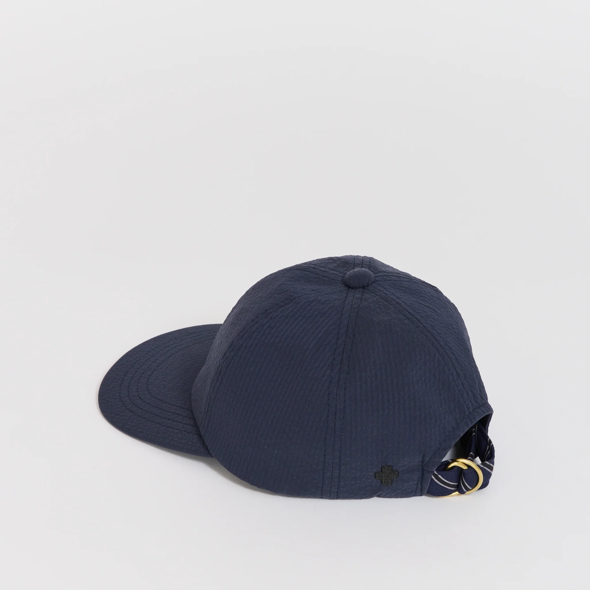 6 Panel Regimental Strap Sucker Navy - Image 2