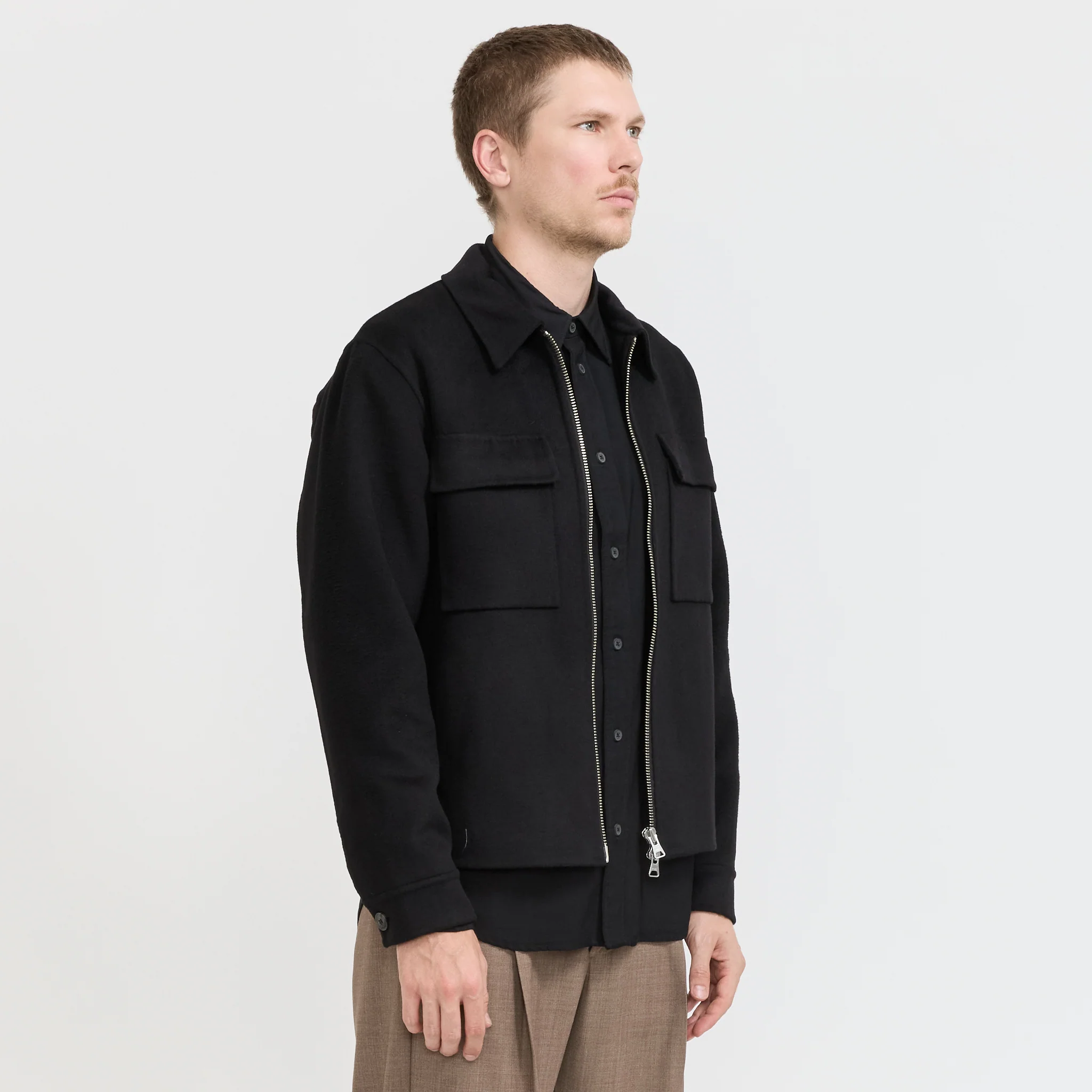 Alban Brushed Jacket Black - Image 3