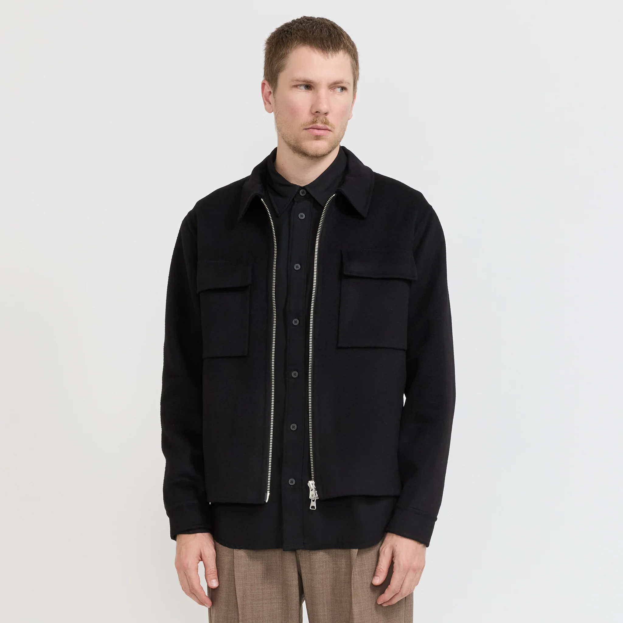 Alban Brushed Jacket Black - Image 9