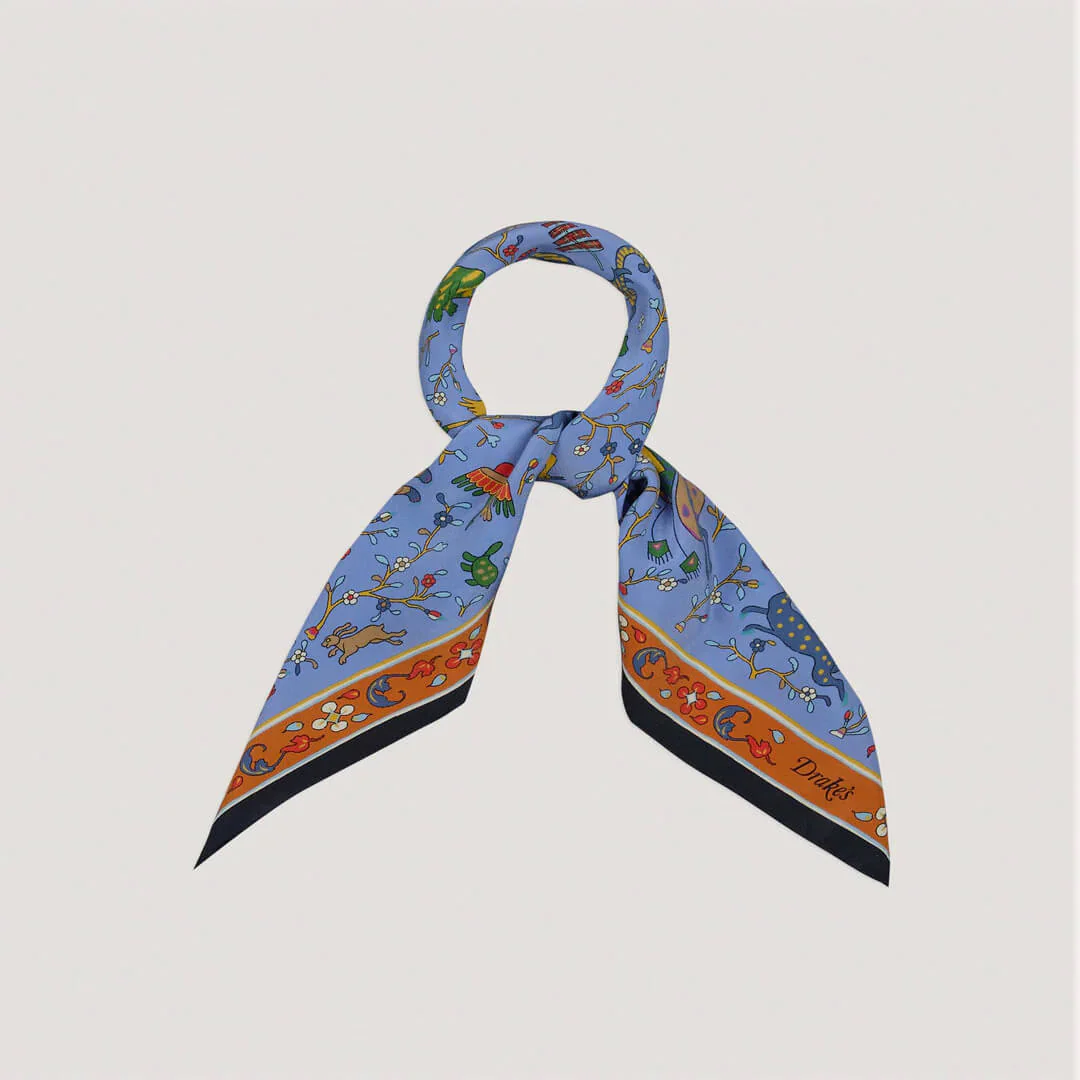 Animals and Flowers Print Bandana Blue - Image 4