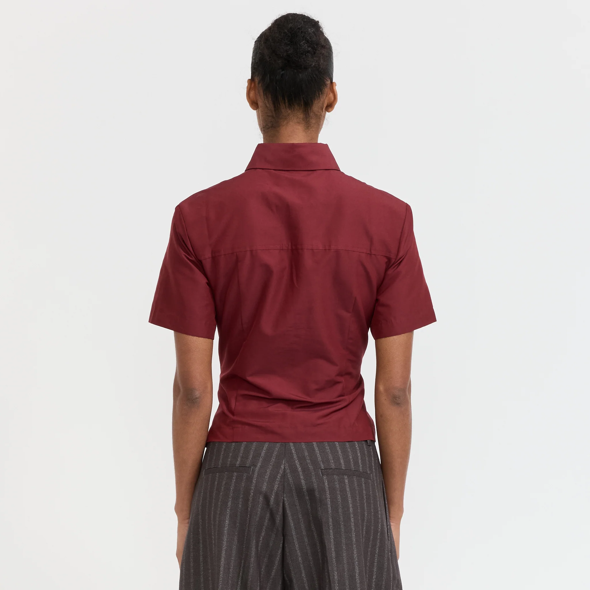 Annie Short Sleeve Shirt Dark Red - Image 4