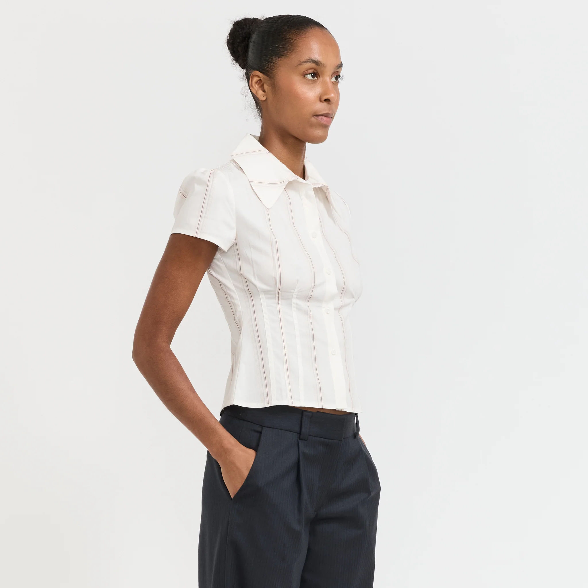 Arlie Short Sleeve Shirt White - Image 3