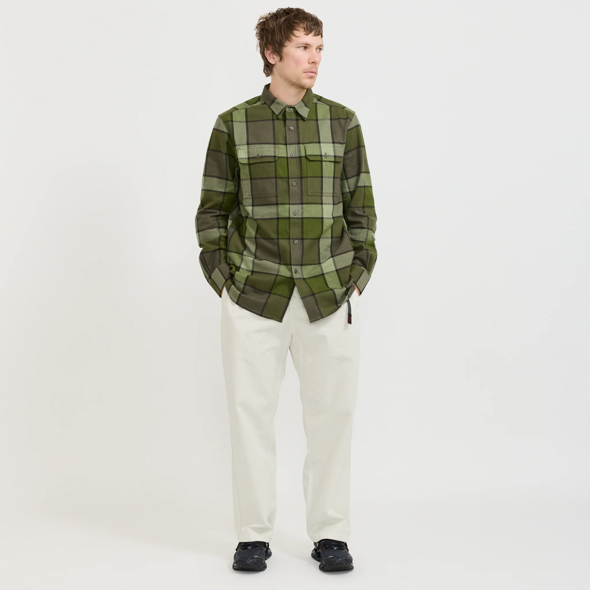 Arroyo Flannel Shirt Taupe Green - Image 2