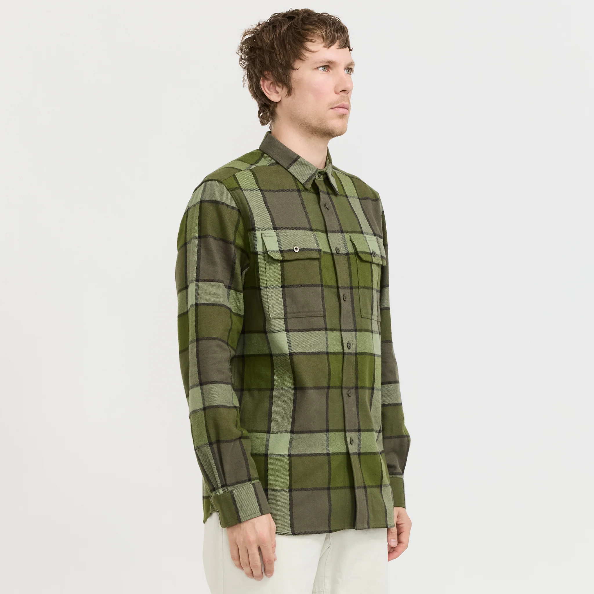 Arroyo Flannel Shirt Taupe Green - Image 3
