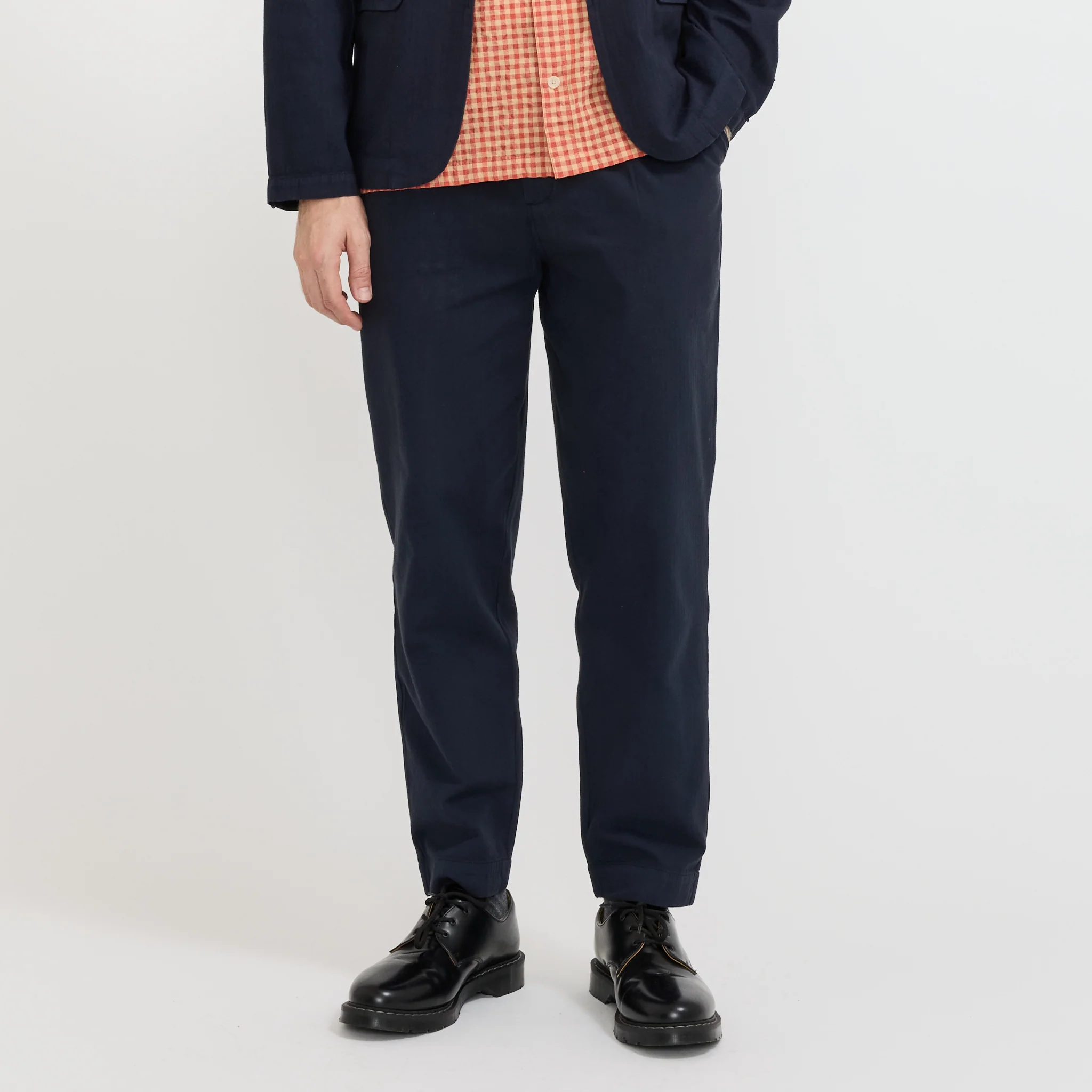Assembly Suit Trouser Navy Herringbone