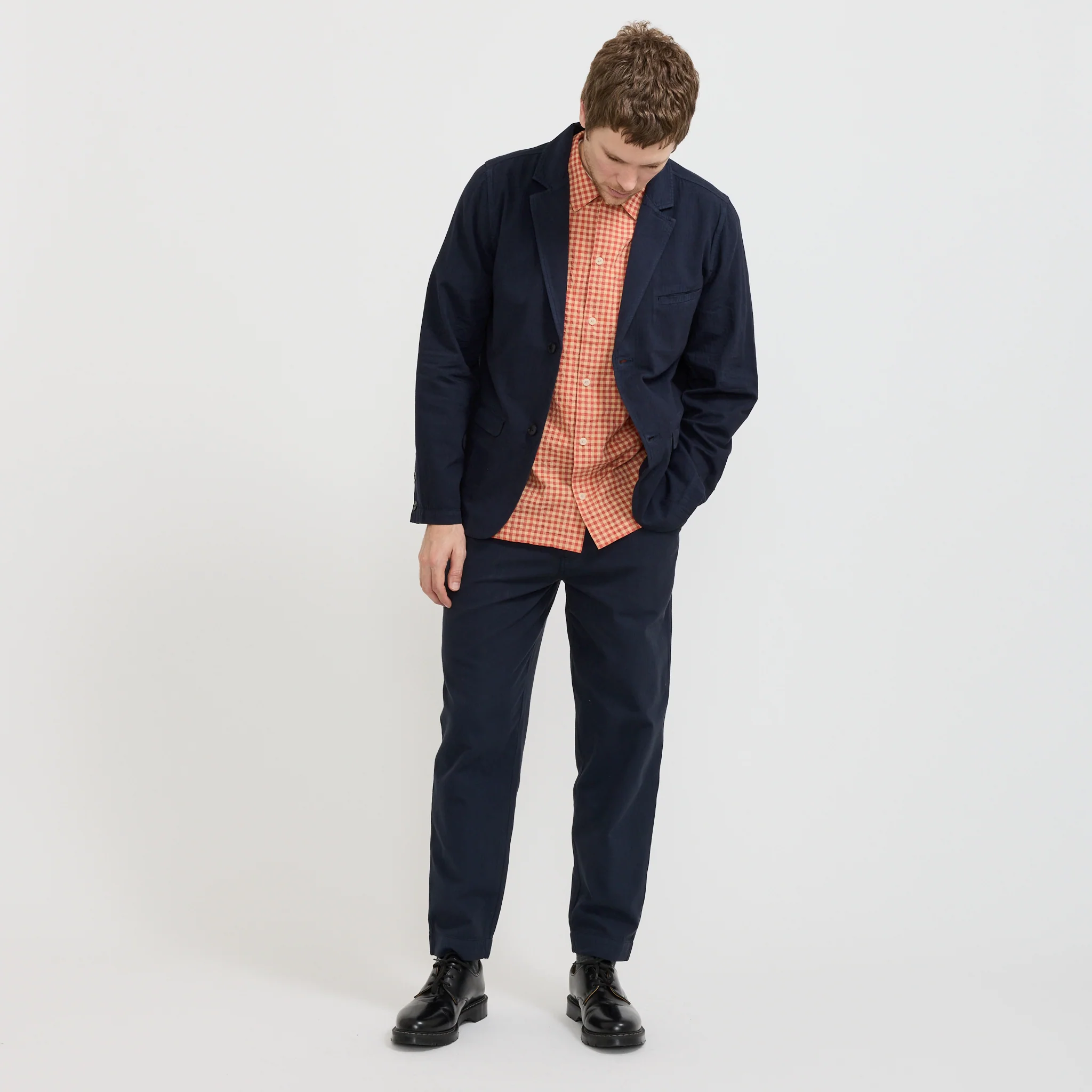 Assembly Suit Trouser Navy Herringbone - Image 2