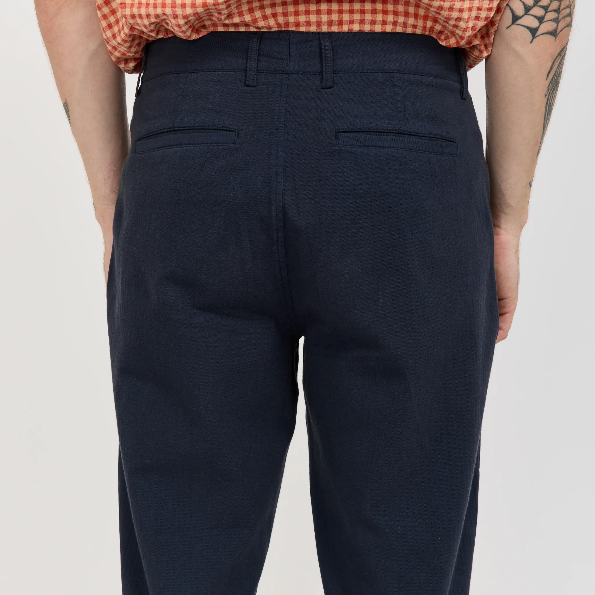 Assembly Suit Trouser Navy Herringbone - Image 6