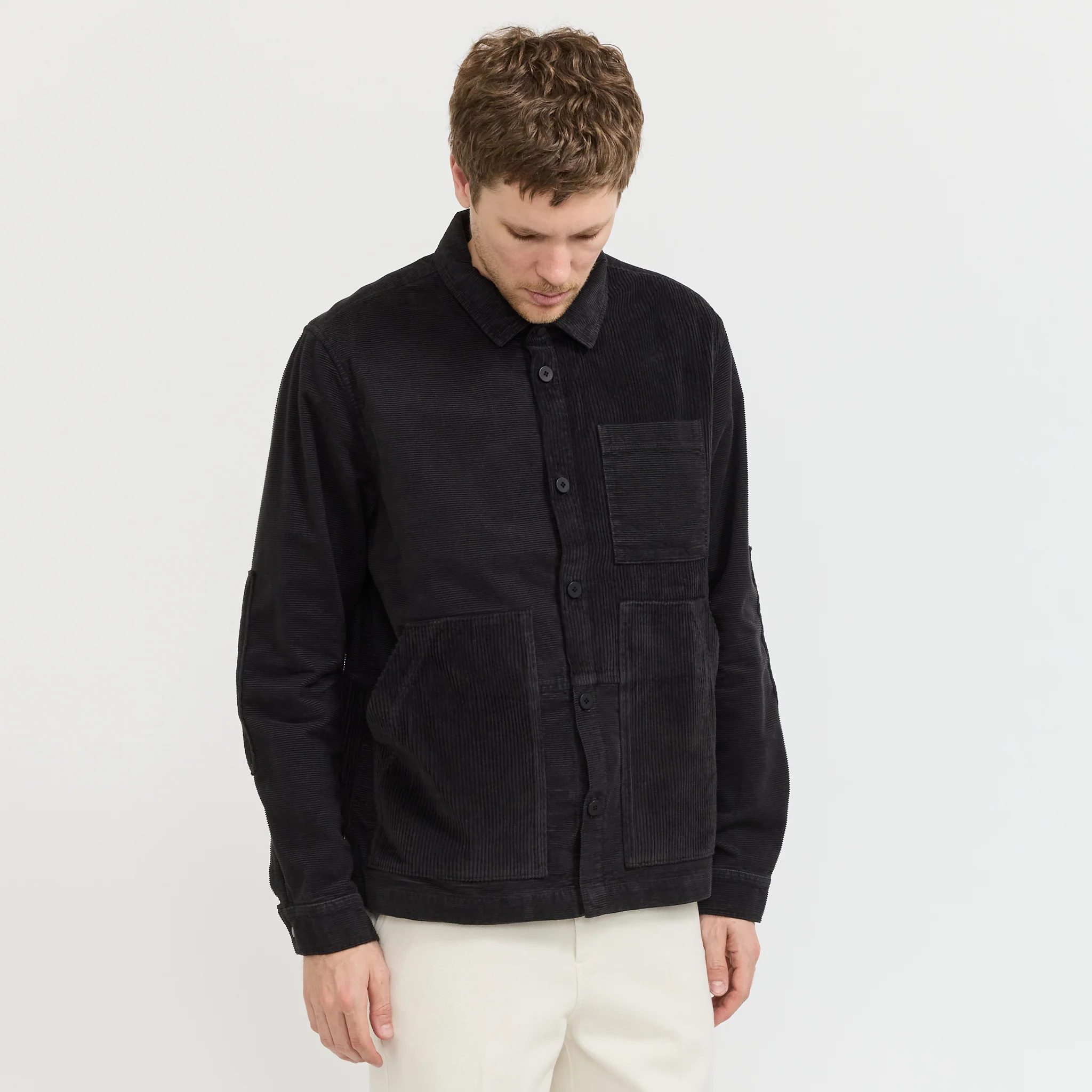 Assembly Worker Jacket Soft Black Cord Mix