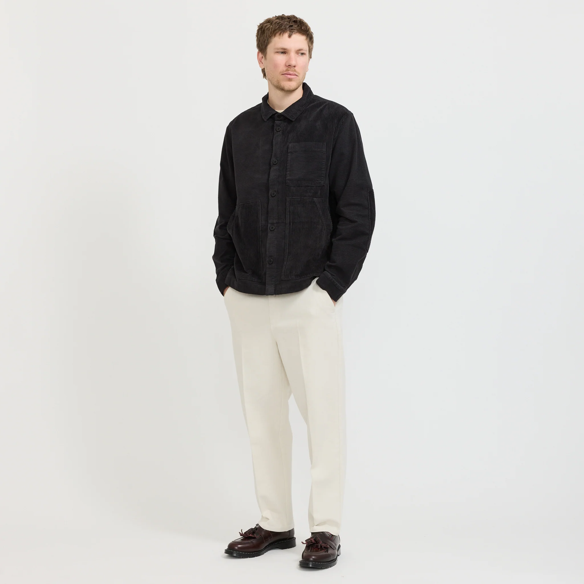 Assembly Worker Jacket Soft Black Cord Mix - Image 2