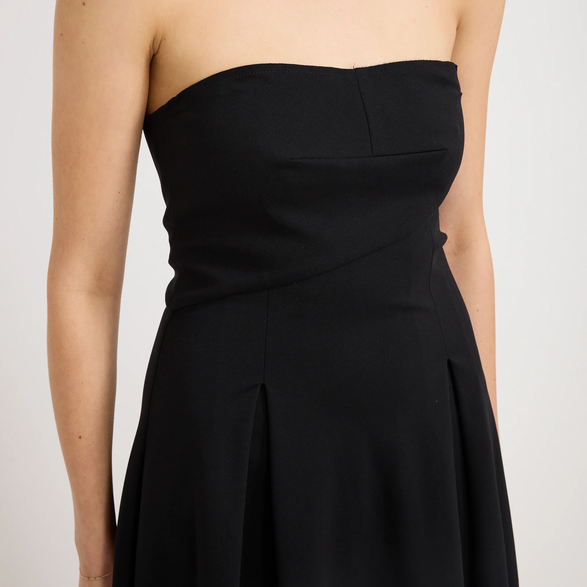Asymmetric Strapless Dress Black - Image 5