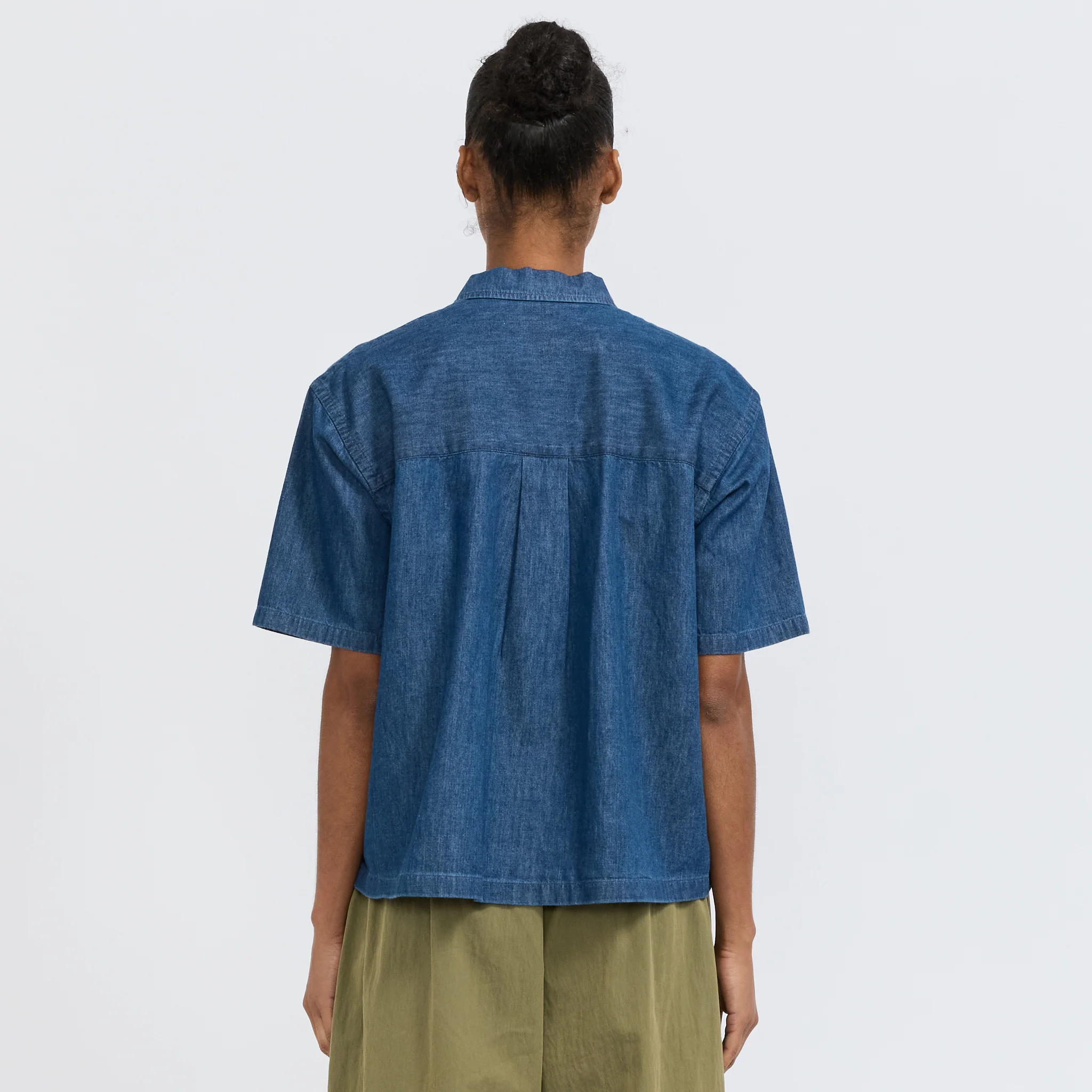 B.D. Button S/S Shirt Light Indigo - Image 4