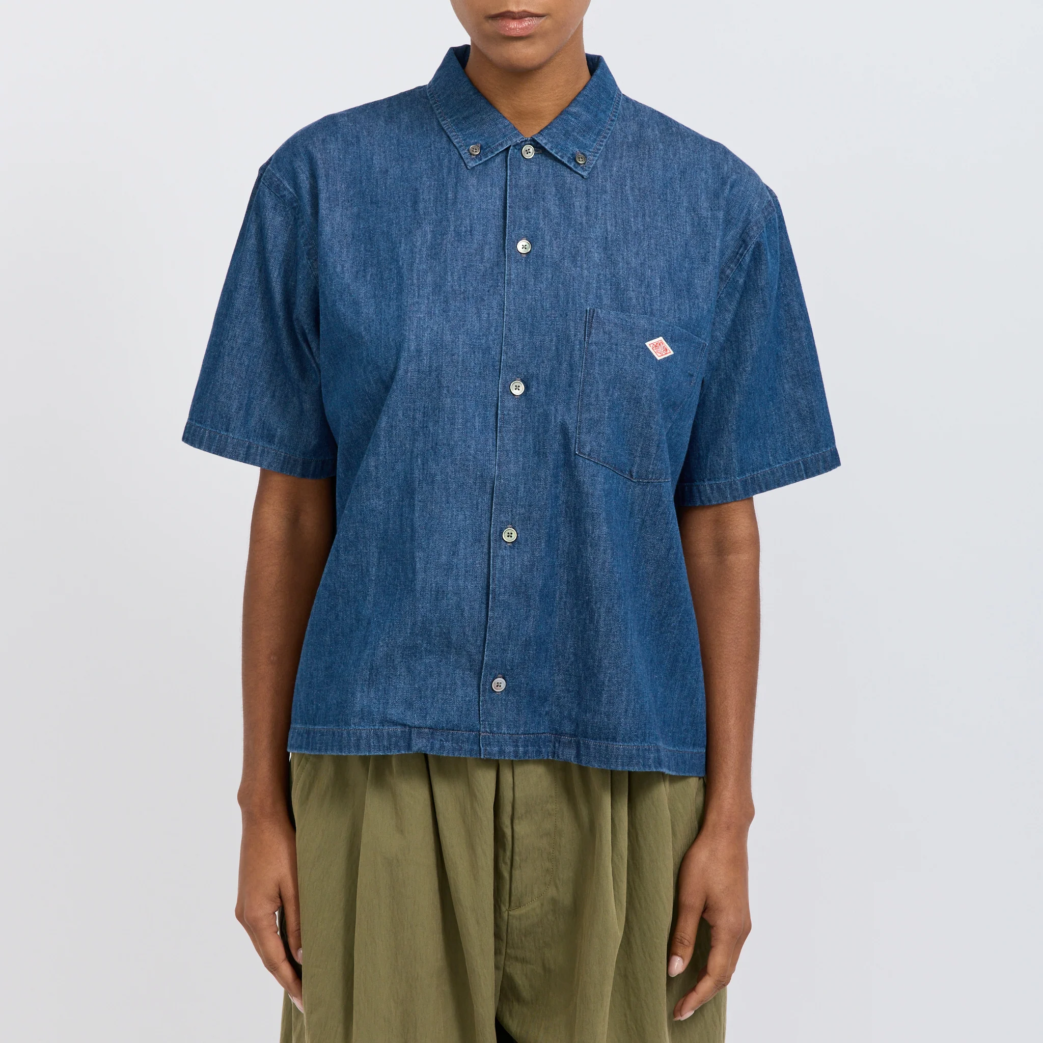 B.D. Button S/S Shirt Light Indigo - Image 5