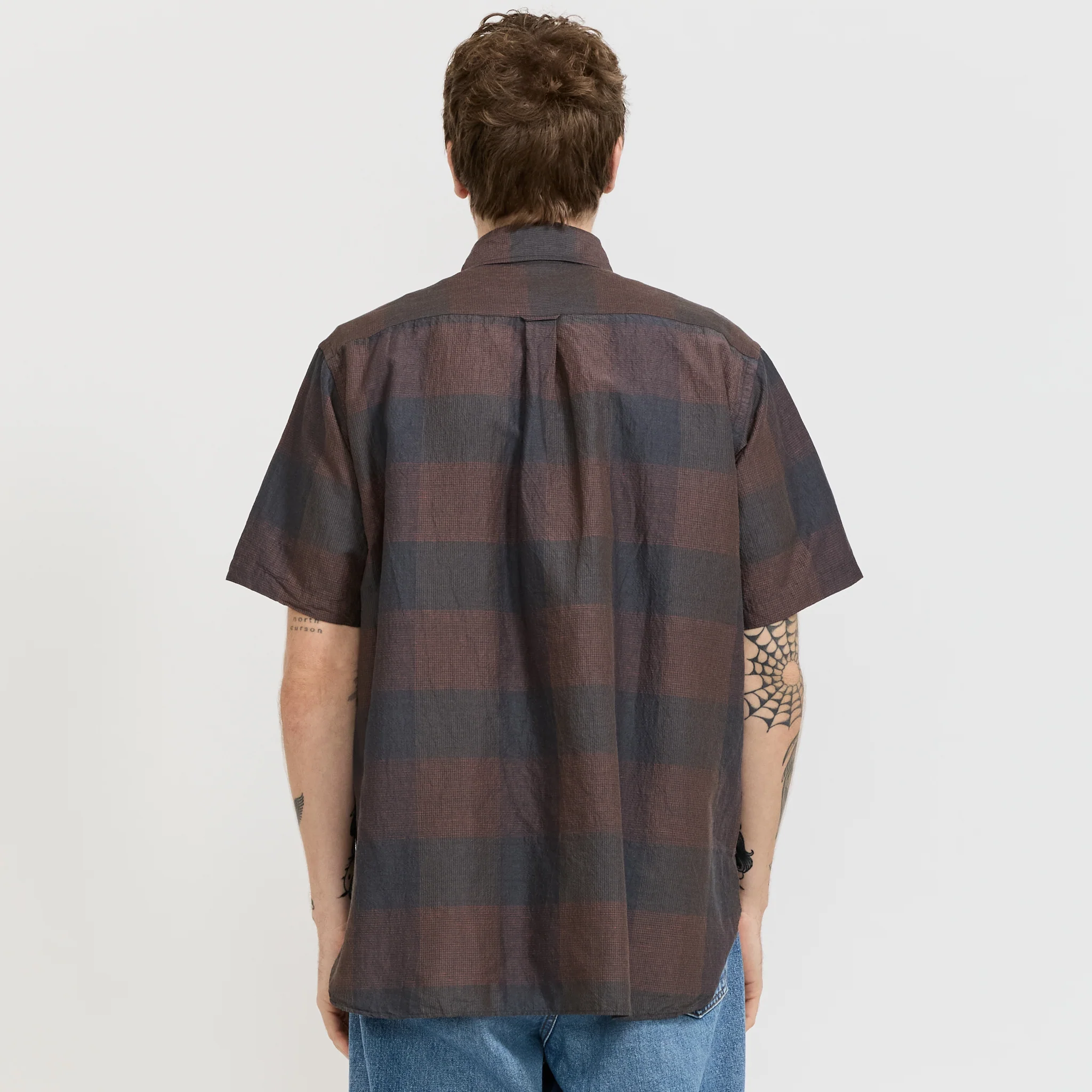 B.D. Classic Fit Cotton Linen Cord Check Navy/Pink - Image 4