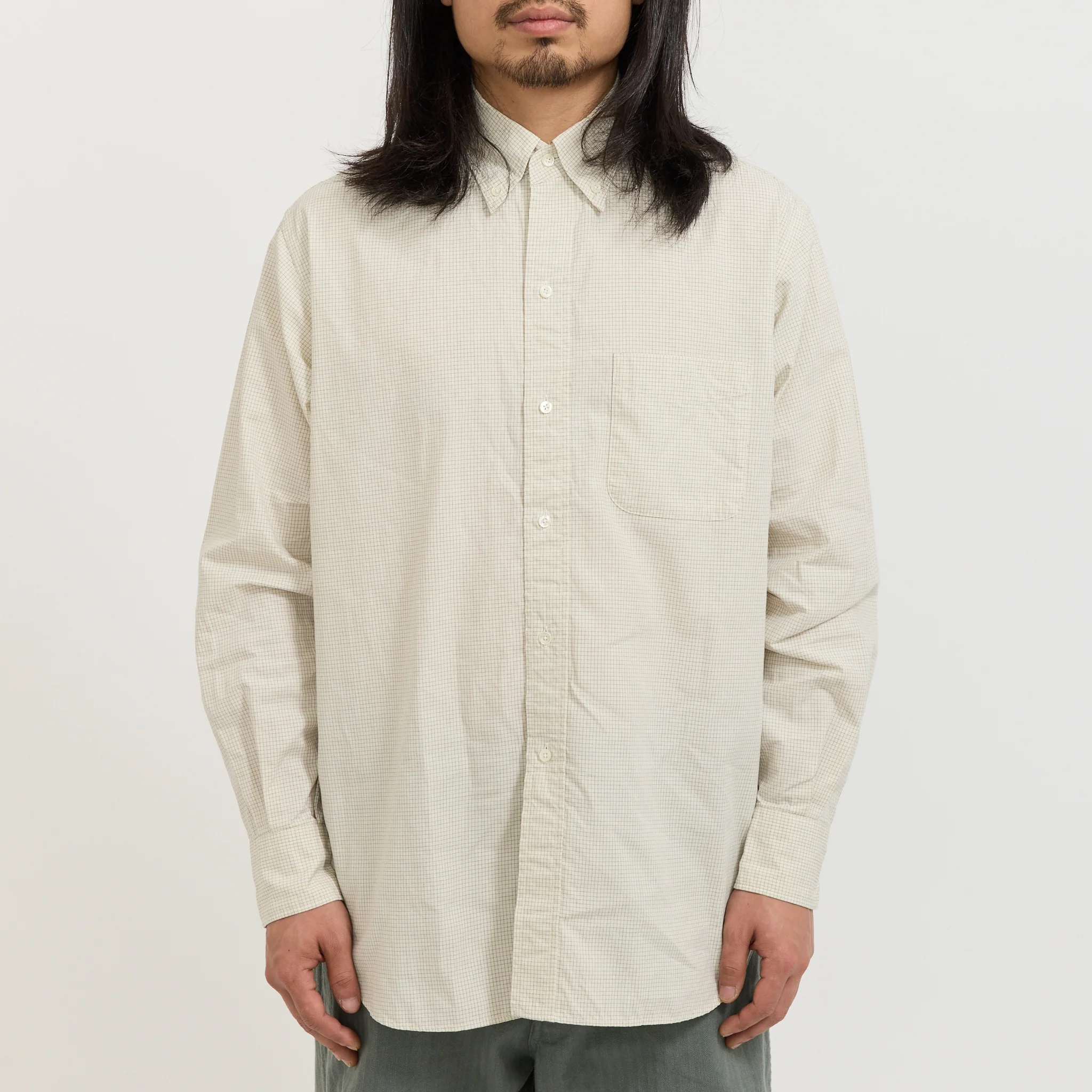 B.D. Classic Fit Graph Plaid Shirt White - Image 5