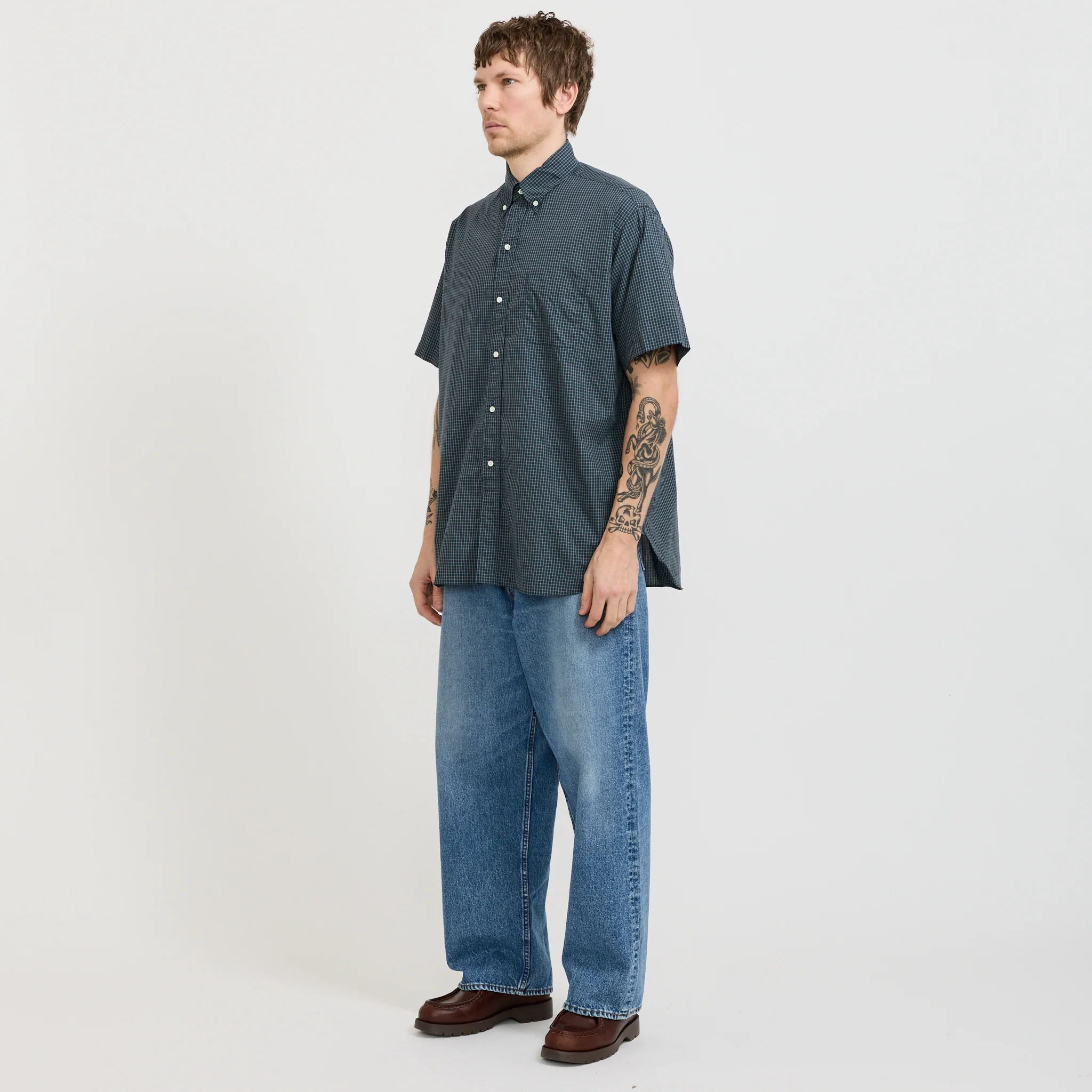 B.D. Classic Fit Mini Plaid Blue - Image 2