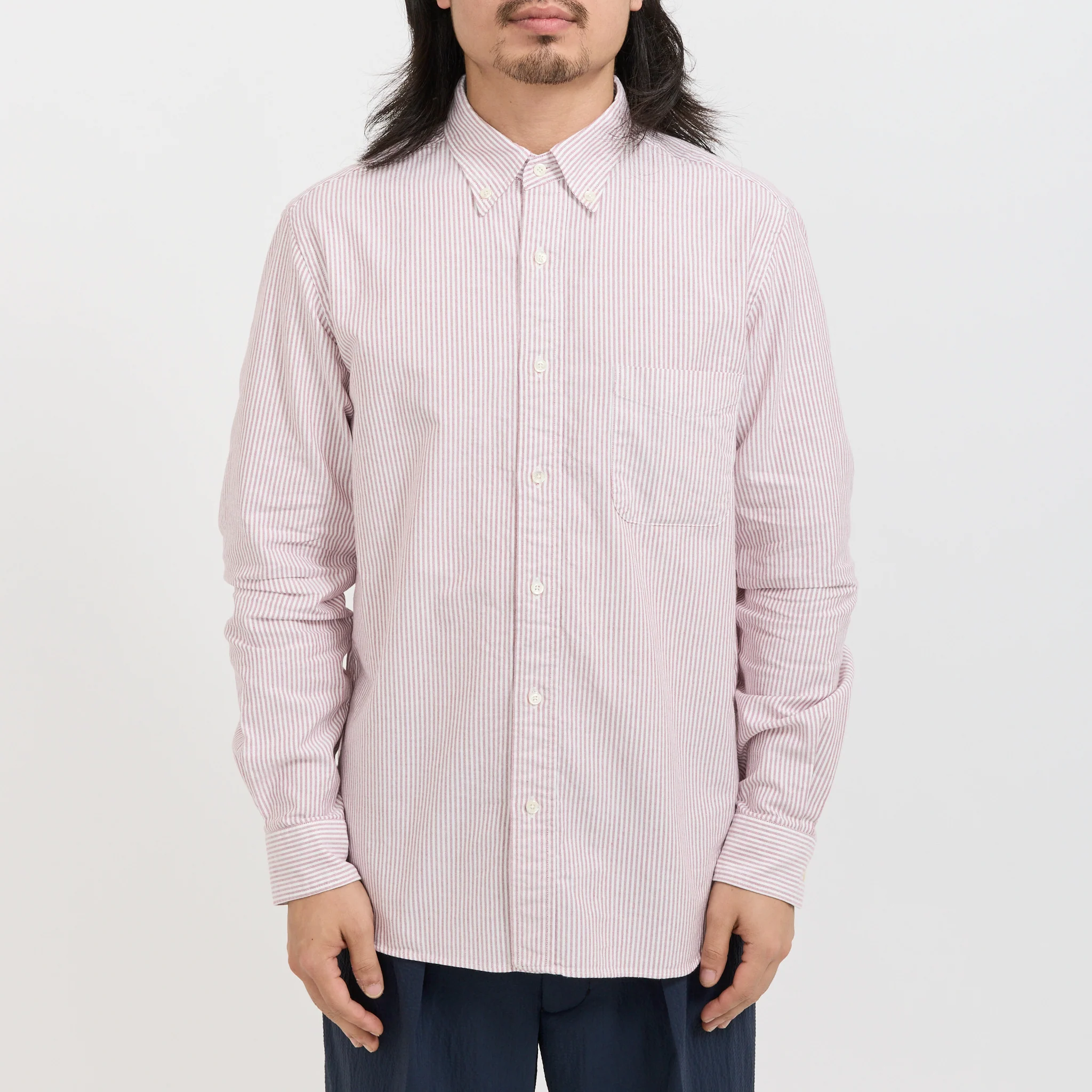 B.D. Oxford Candy Stripe Wine - Image 5