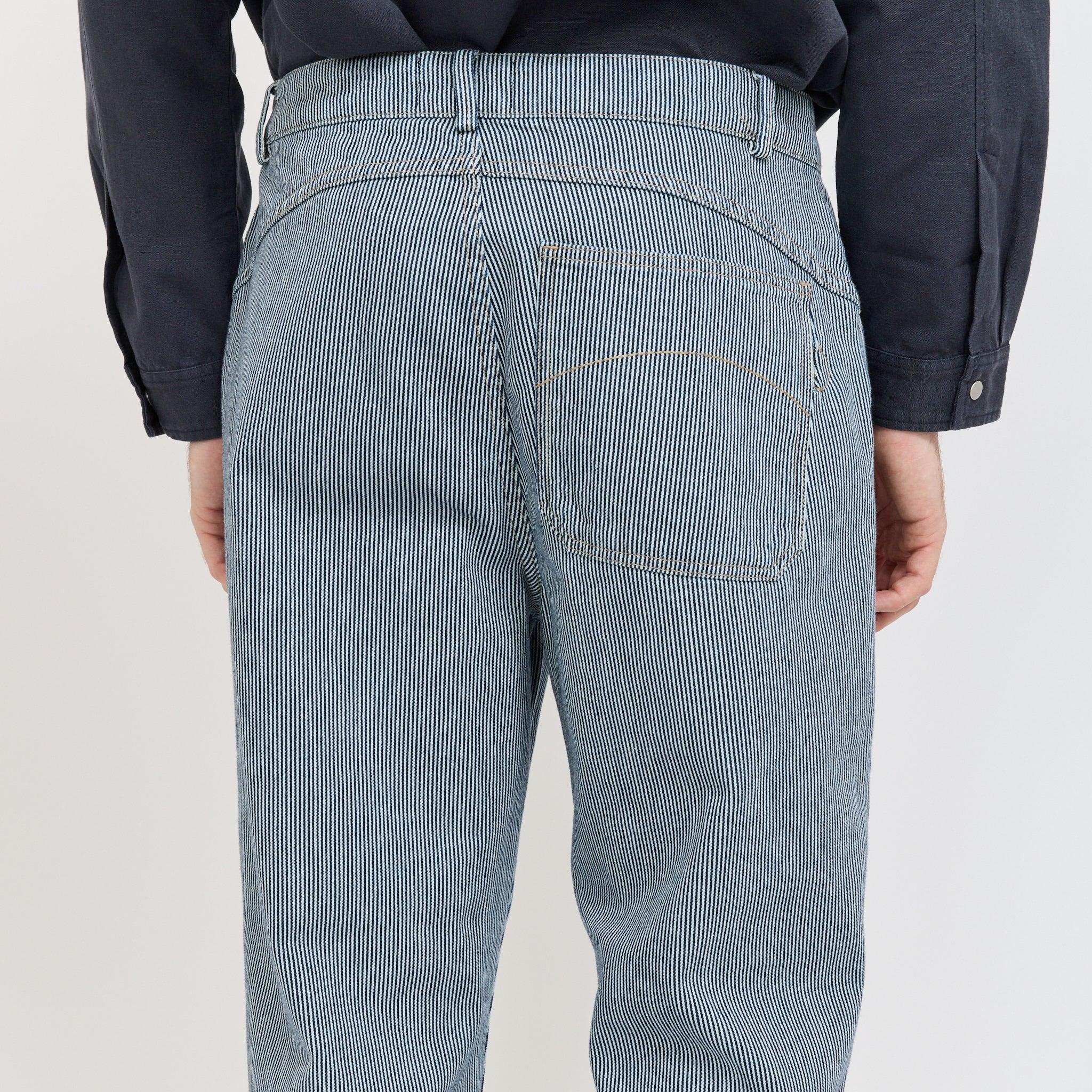 Barrel Leg Jean Indigo Ticking Stripe - Image 6