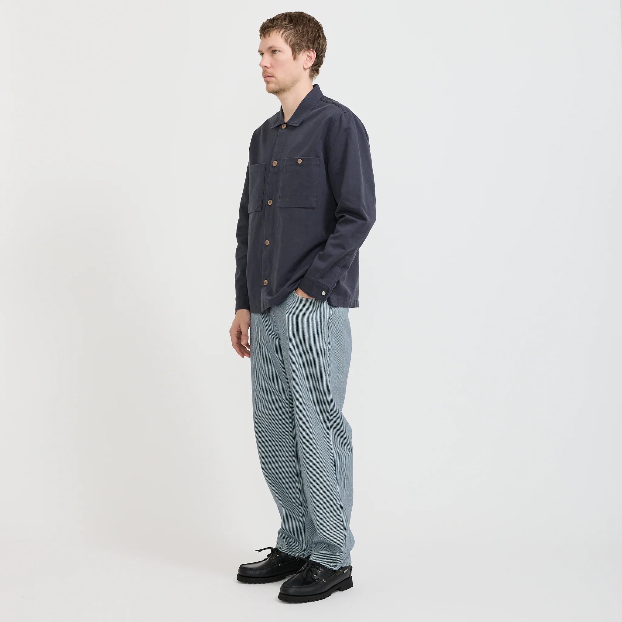 Barrel Leg Jean Indigo Ticking Stripe - Image 7