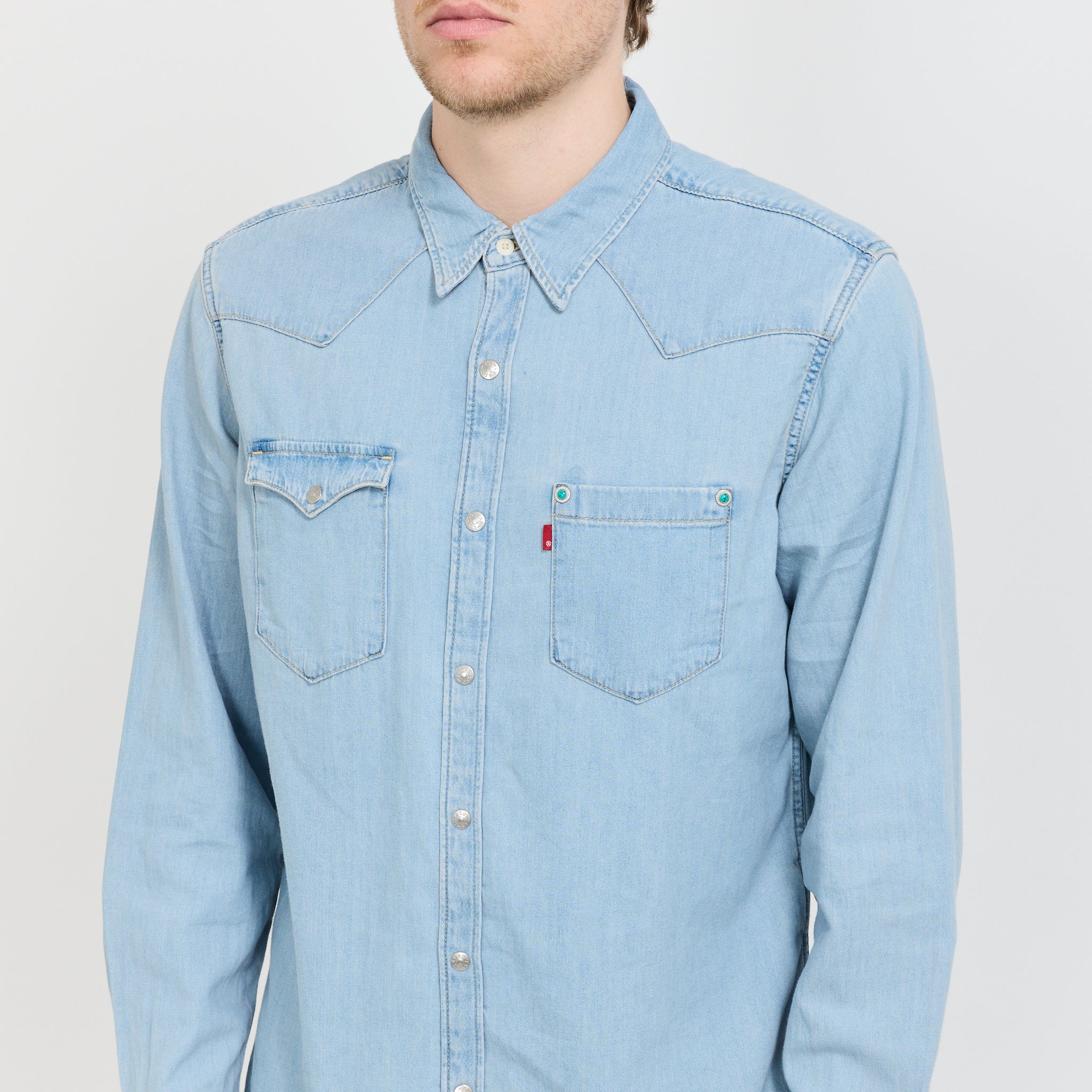 Barstow Special Edition Western Shirt Turquoise Rivet - Image 6