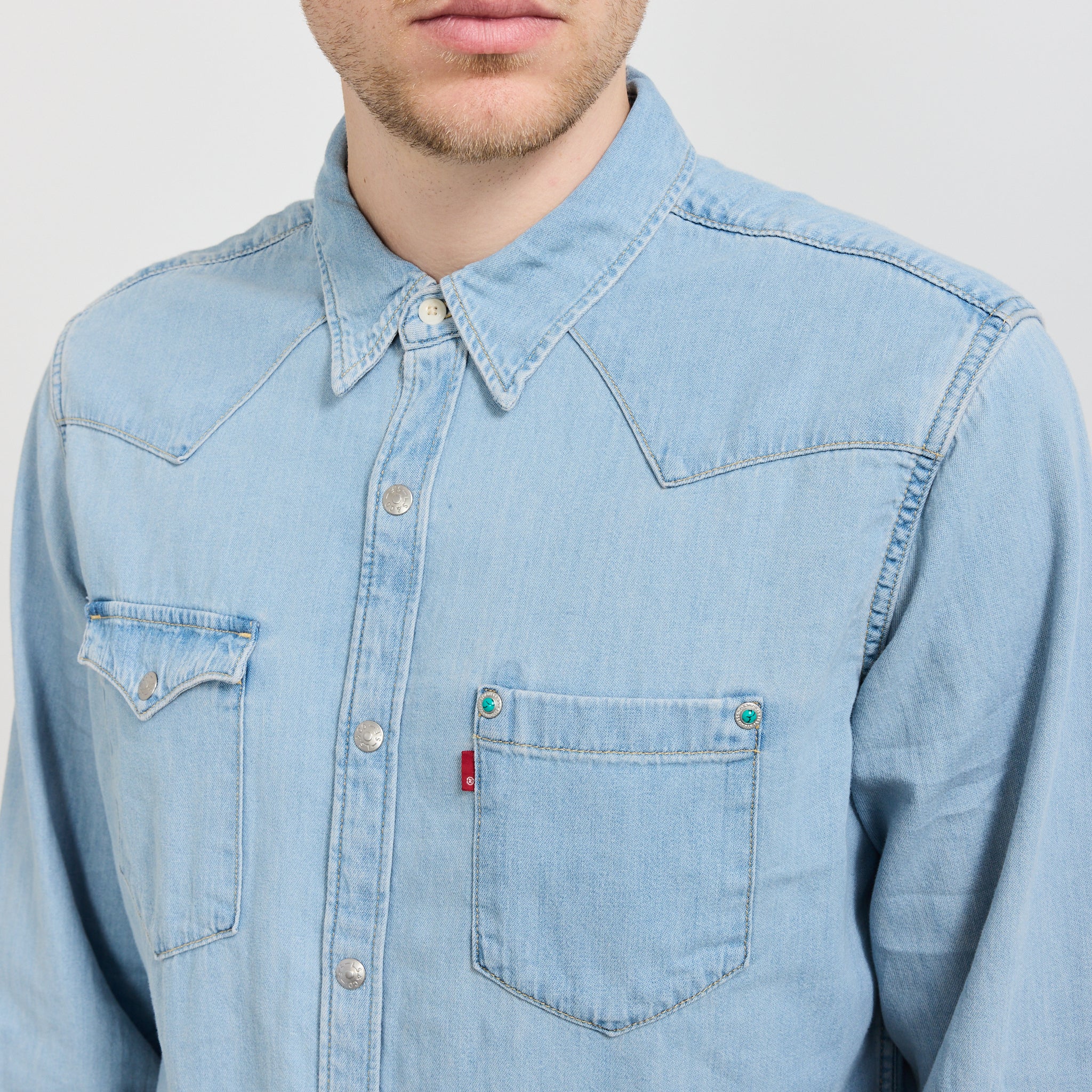 Barstow Special Edition Western Shirt Turquoise Rivet - Image 7