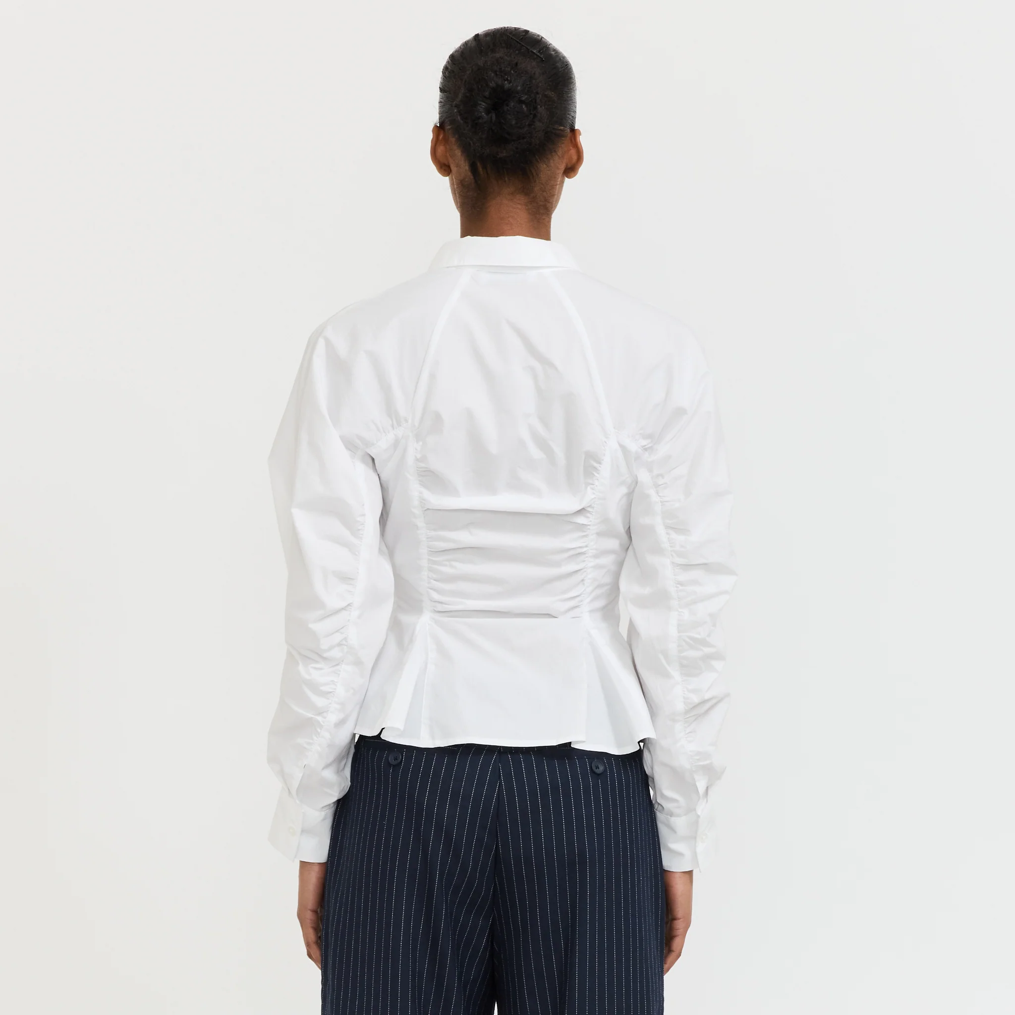 Belleville Ruched Shirt White - Image 4