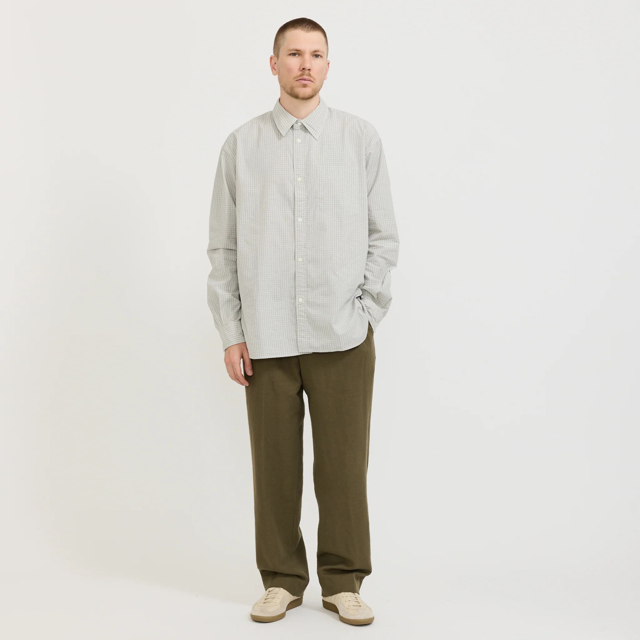 Benn Relaxed Cavalry Cotton Wool Pleated Trouser - Image 8