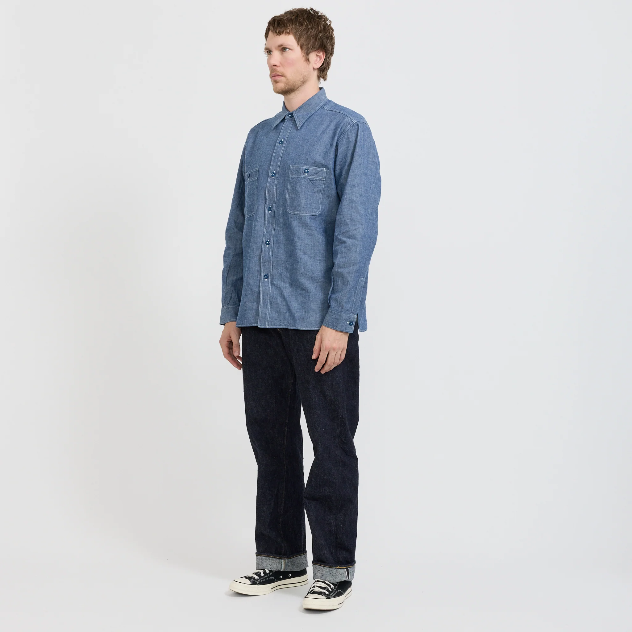 Buzz Ricksons Blue Chambray Work Shirt - Image 2
