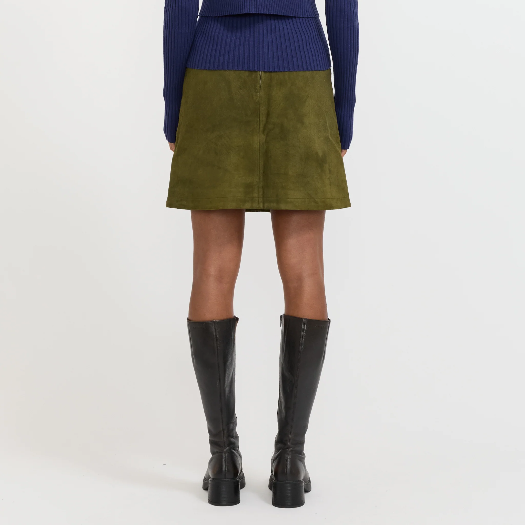 Bonnie Suede Midi Skirt Dark Sage - Image 5