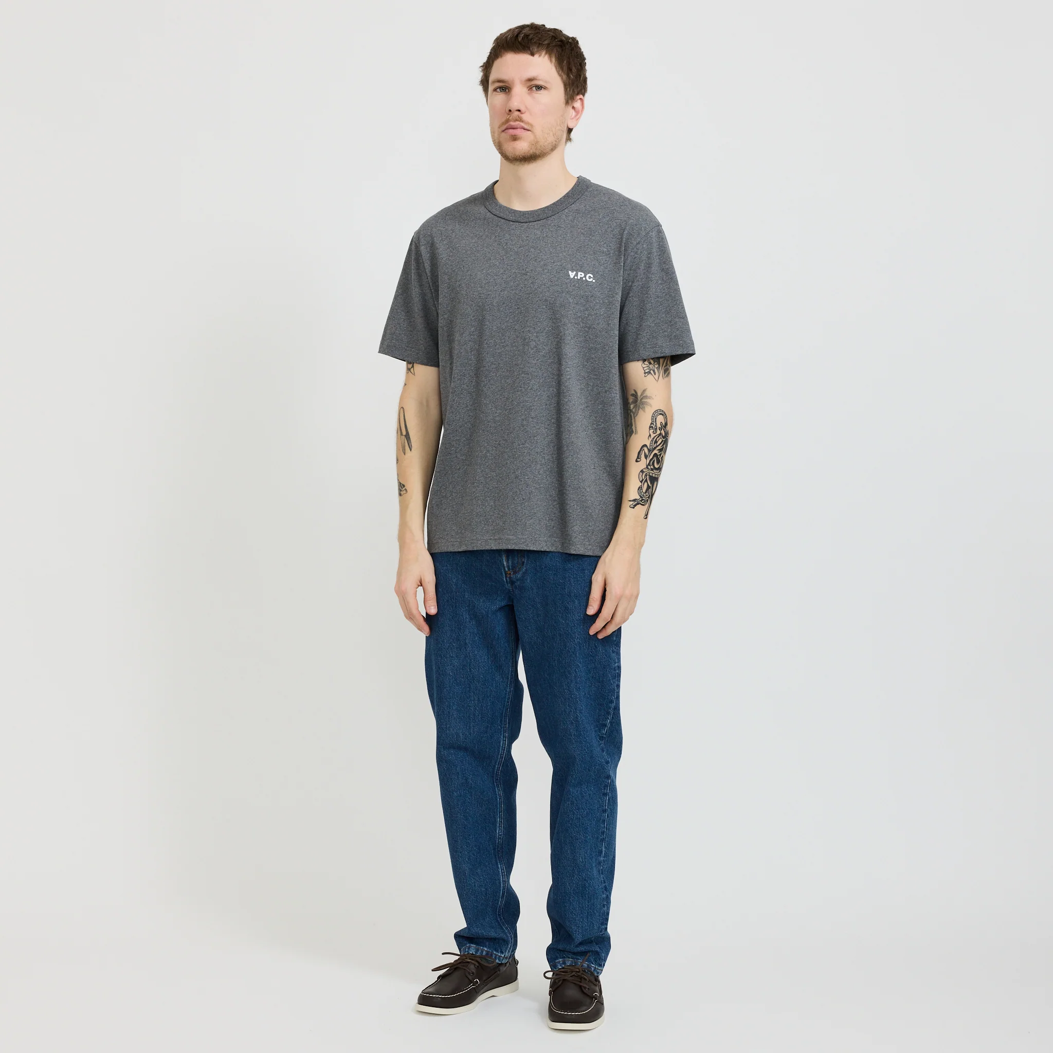 Boxy Petit VPC T-Shirt Heathered Anthracite/White - Image 5