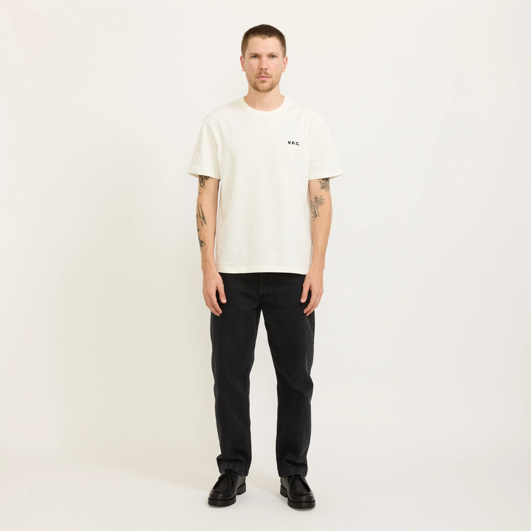 Boxy Petit VPC T-Shirt White/Dark Navy - Image 6