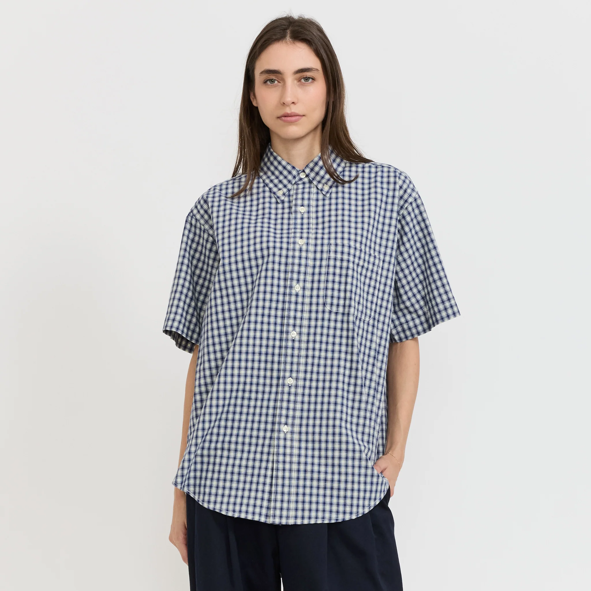 BOY Check Big BD Shirt Navy