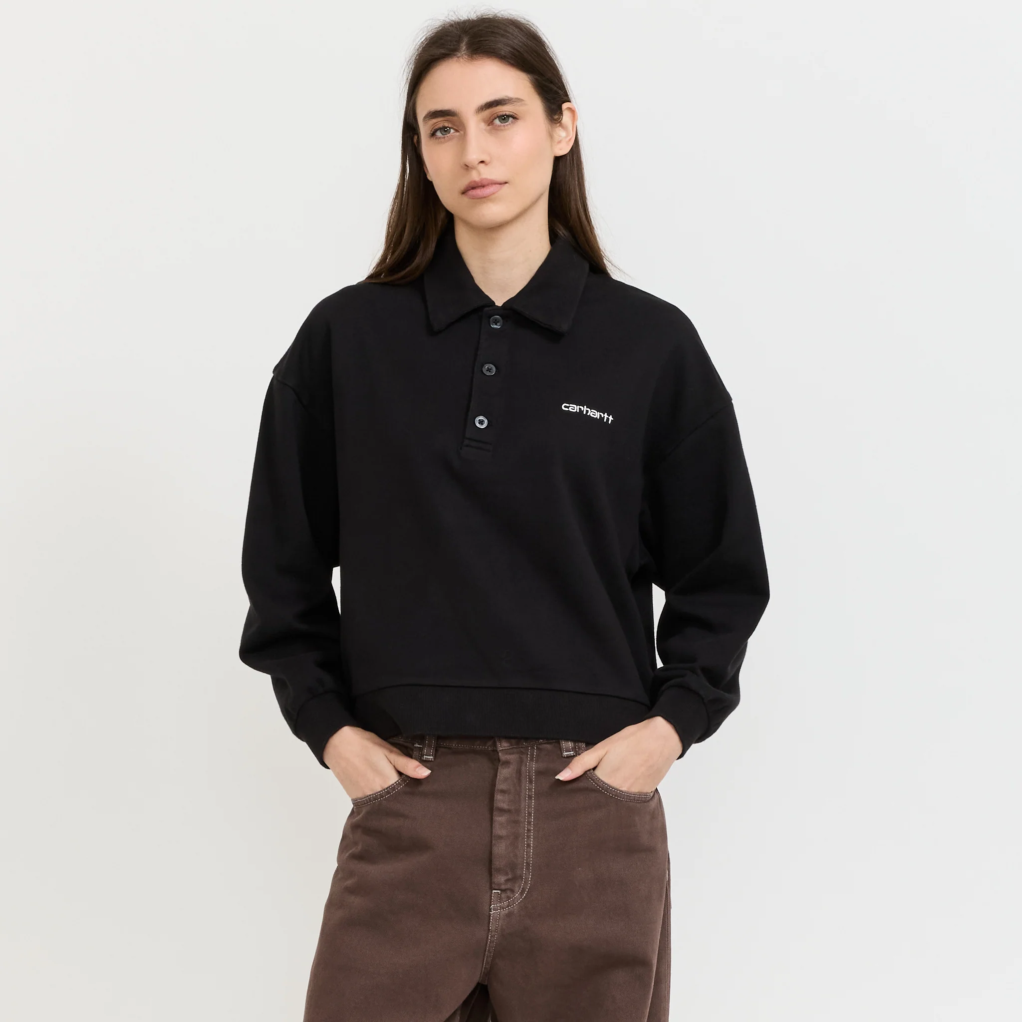 Brenta Polo Sweat Black/White Stone
