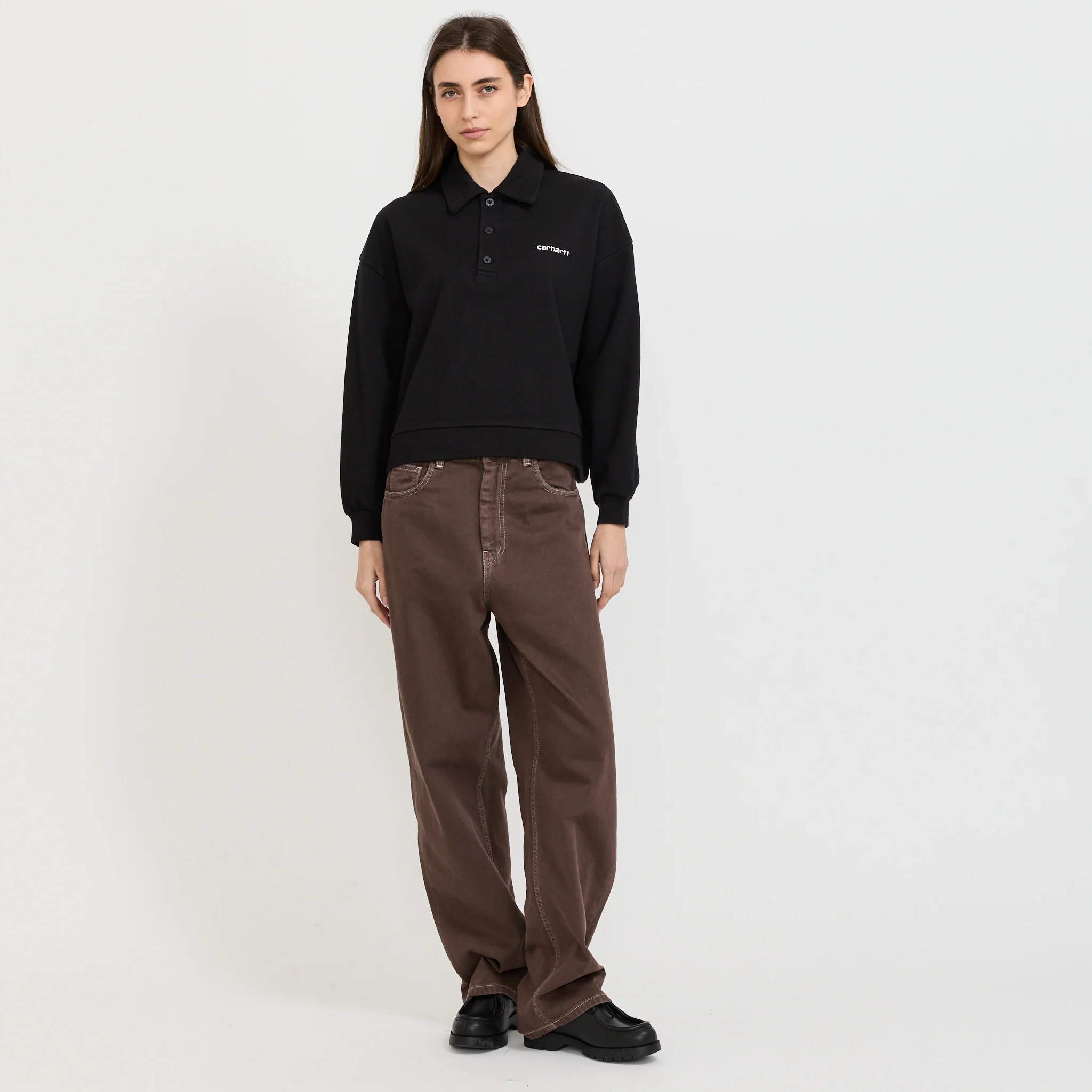 Brenta Polo Sweat Black/White Stone - Image 2