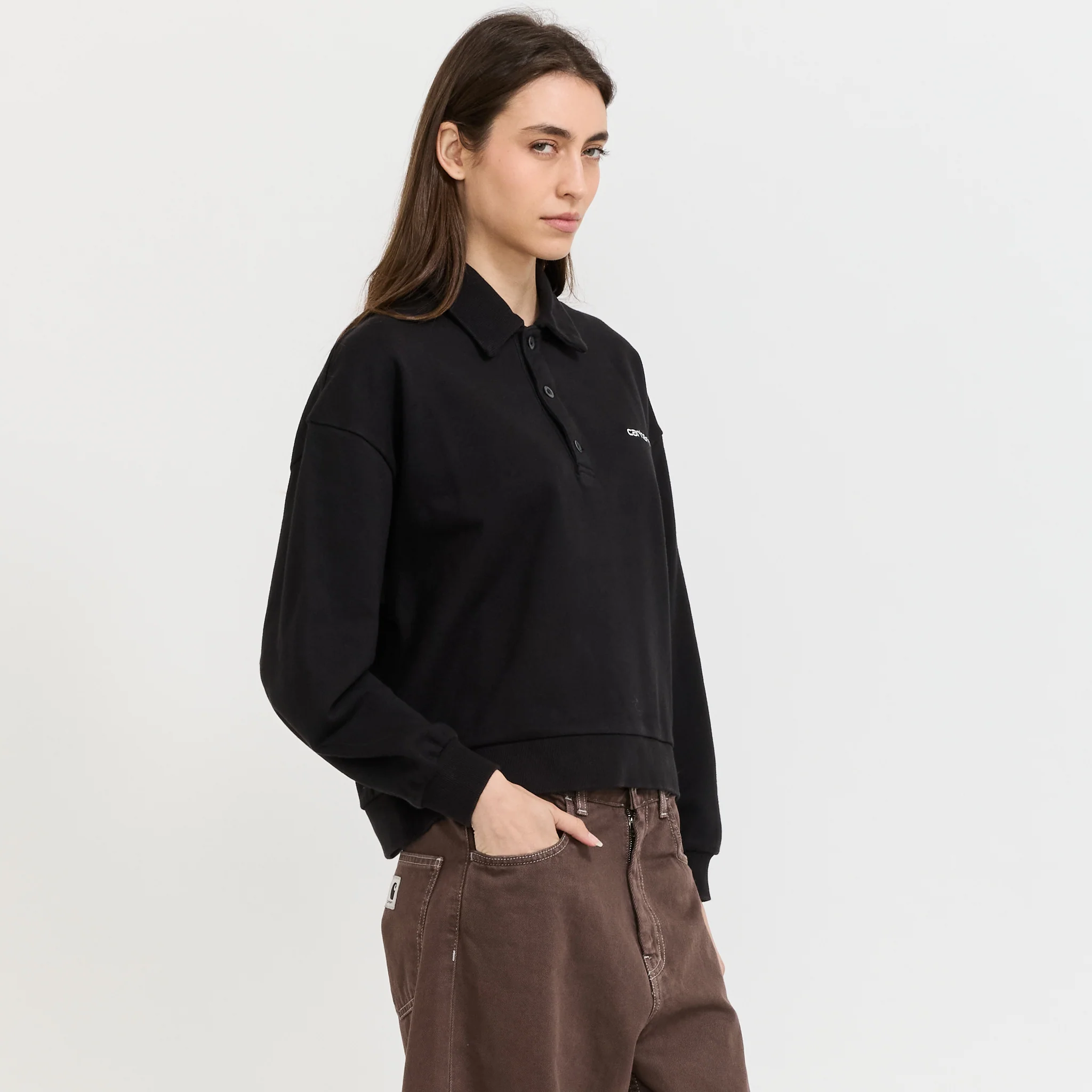 Brenta Polo Sweat Black/White Stone - Image 3