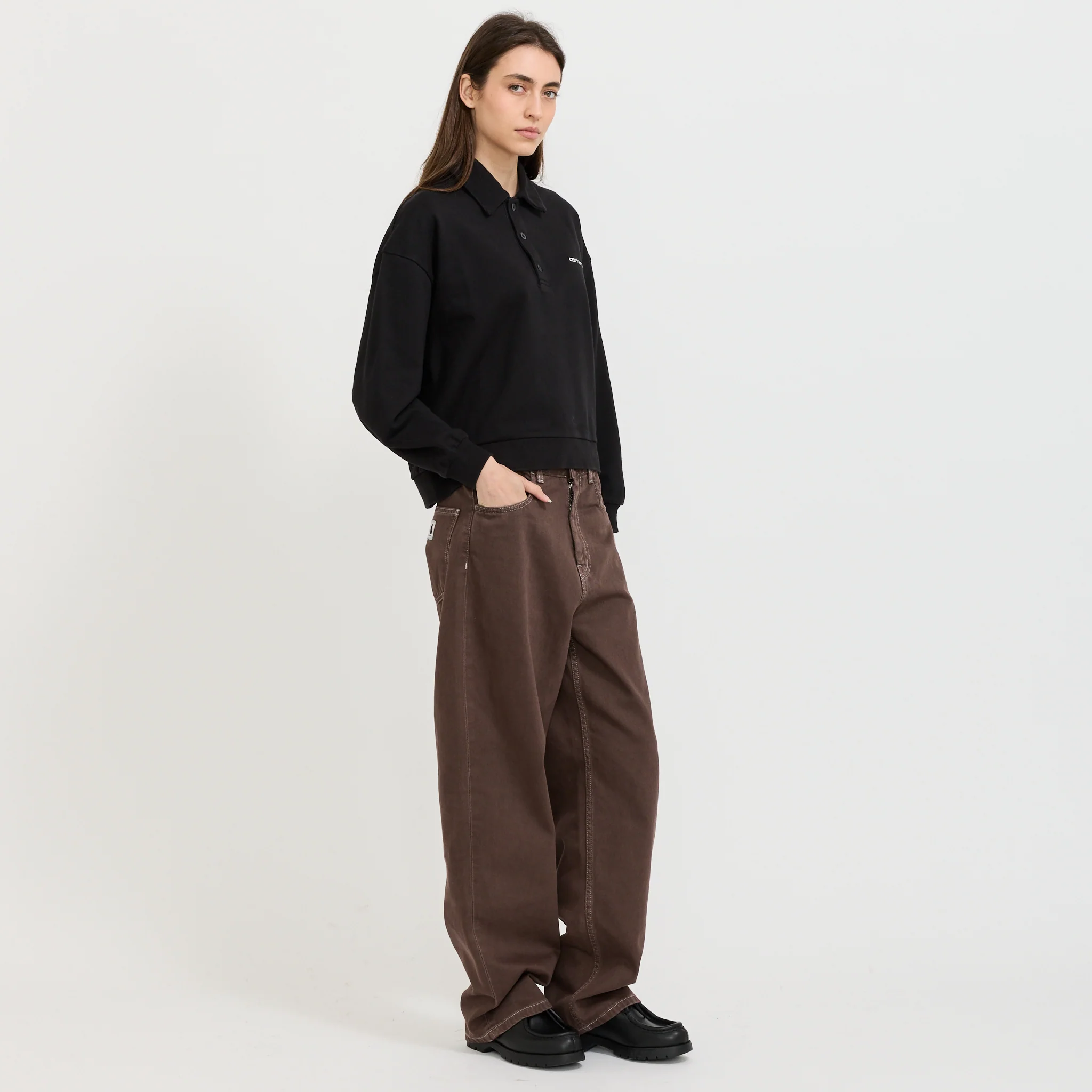 Brenta Polo Sweat Black/White Stone - Image 6
