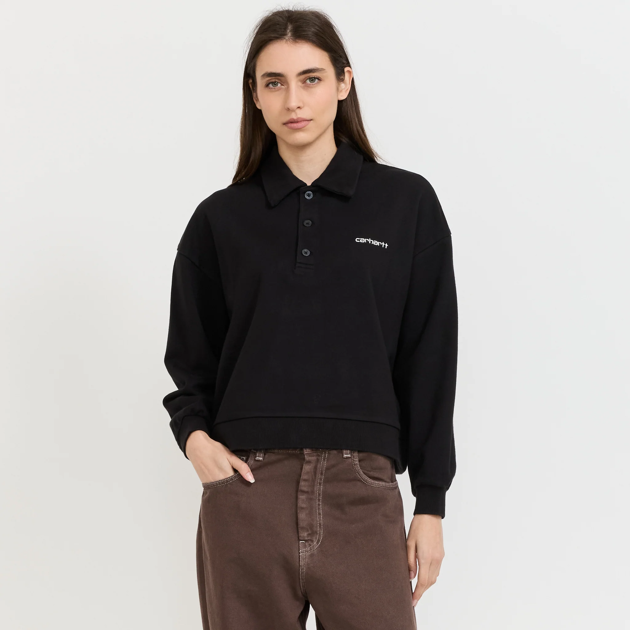 Brenta Polo Sweat Black/White Stone - Image 7