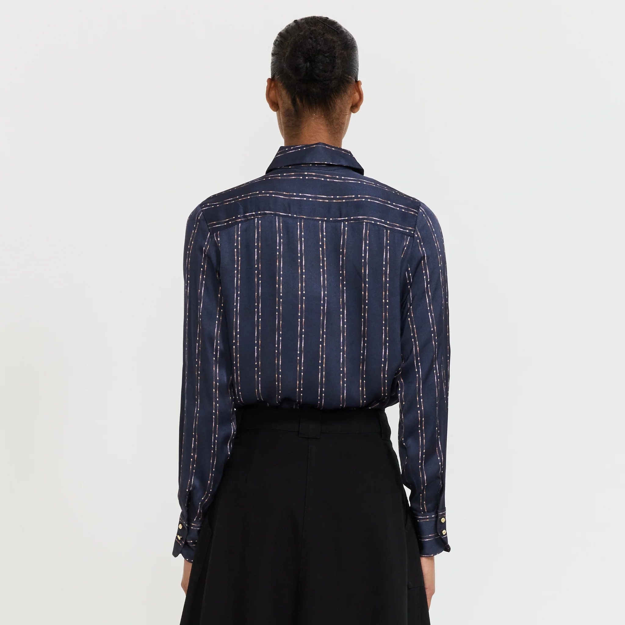 Britjet Printed Shirt Navy/Plum Ikat - Image 4