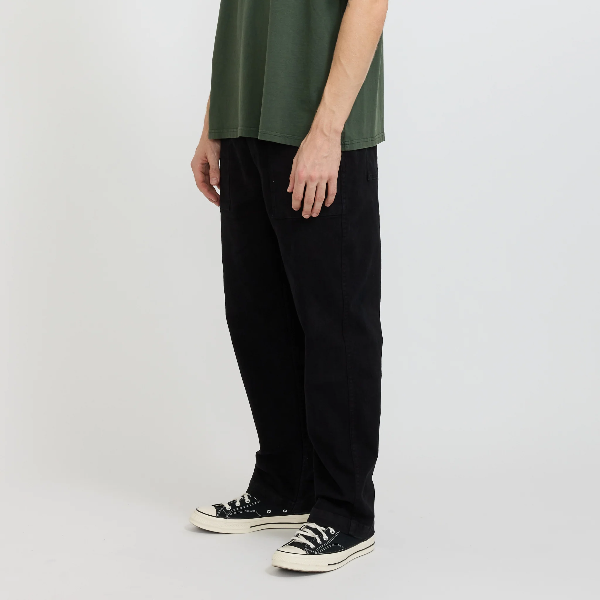 Brushed Twill Pants Black