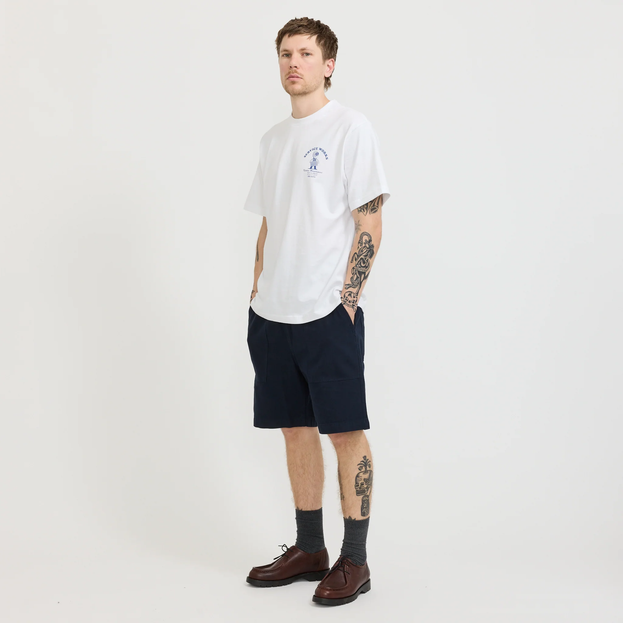 Canvas Chef Shorts Dark Navy - Image 2